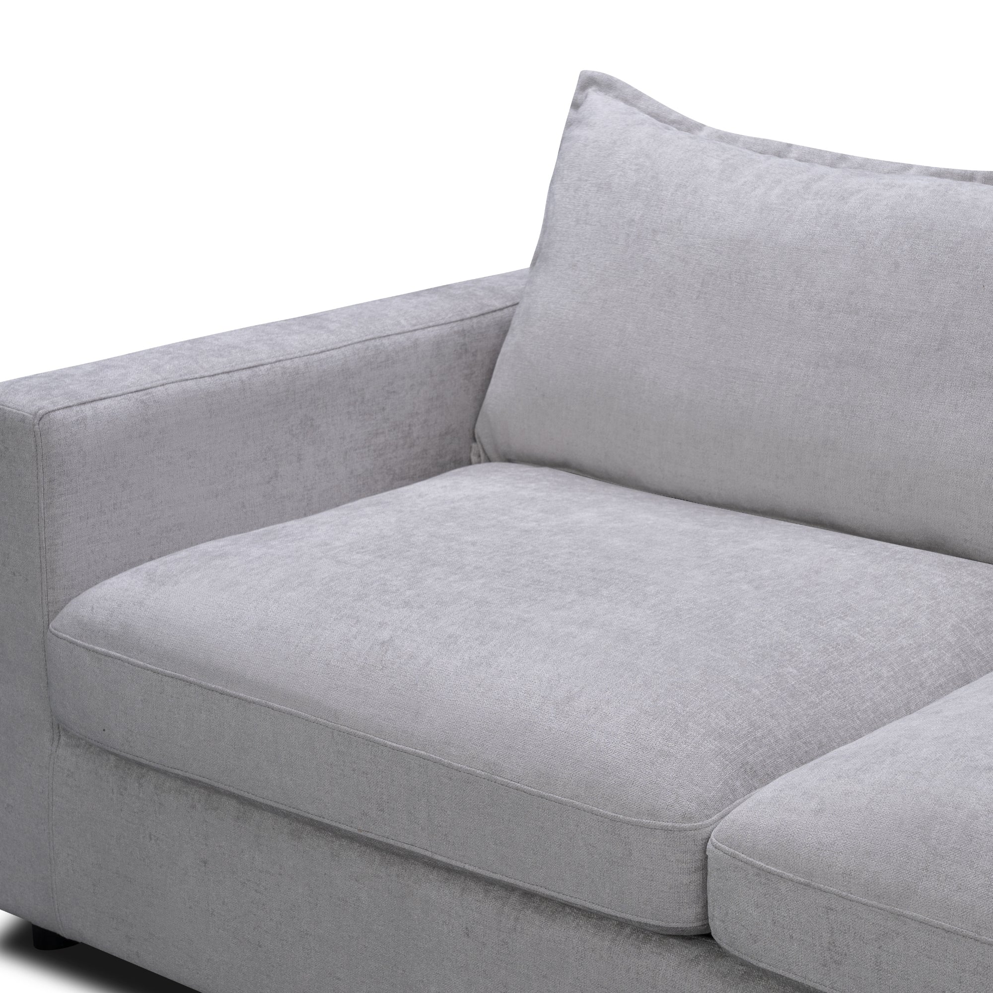 Kensington 2 Seater Fabric Sofa Pullout Bed Silver Grey - Image 5