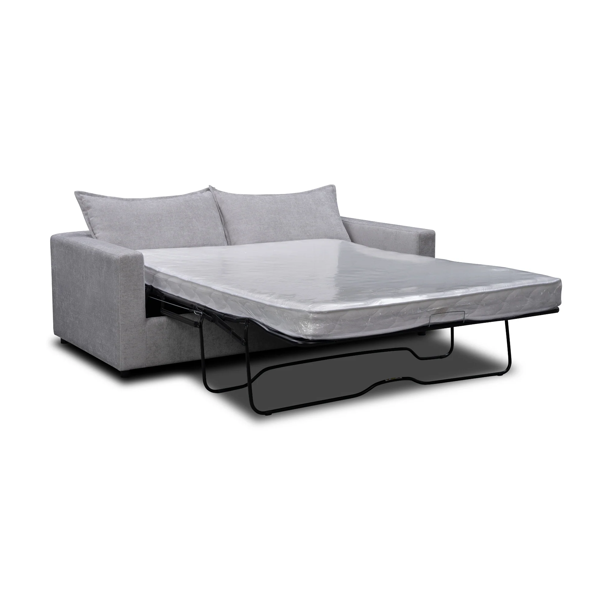 Kensington 2 Seater Fabric Sofa Pullout Bed Silver Grey - Image 6