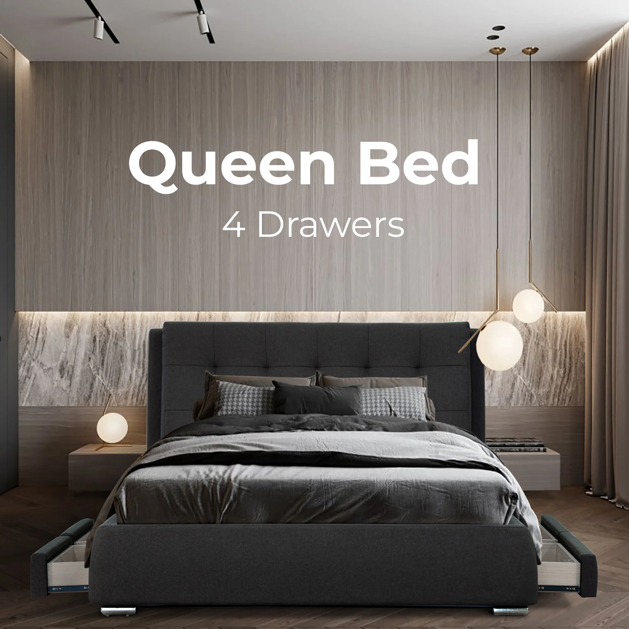 Kiama Bed Frame Grey - Image 10