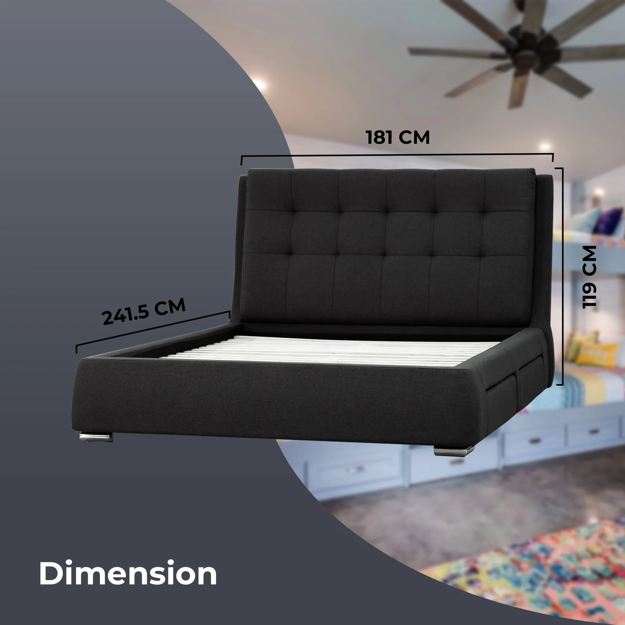 Kiama Bed Frame Grey - Image 12