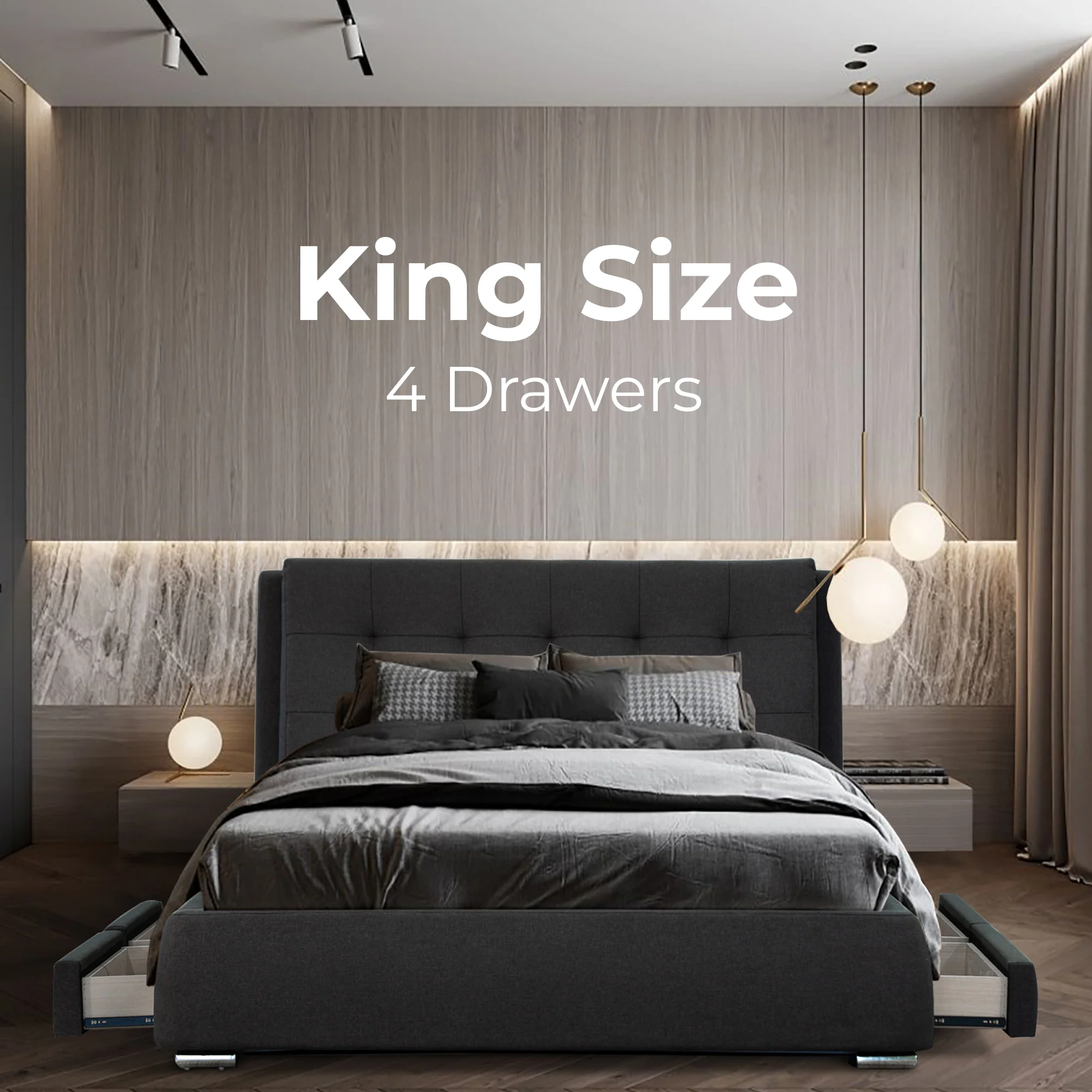 Kiama Bed Frame Grey - Image 4