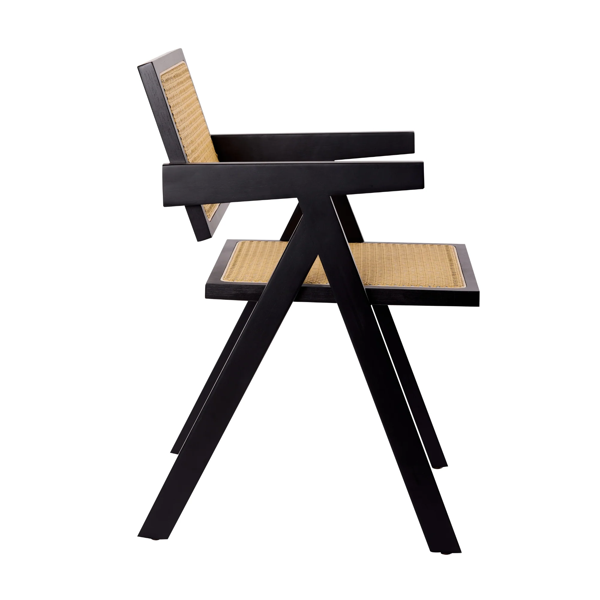 Korina Carver 2pc Set Dining Chair Rattan Wicker Black - Image 5