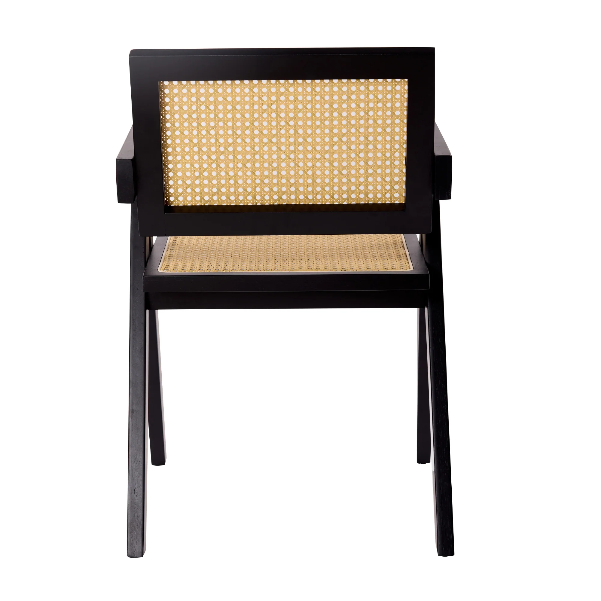 Korina Carver 2pc Set Dining Chair Rattan Wicker Black - Image 6