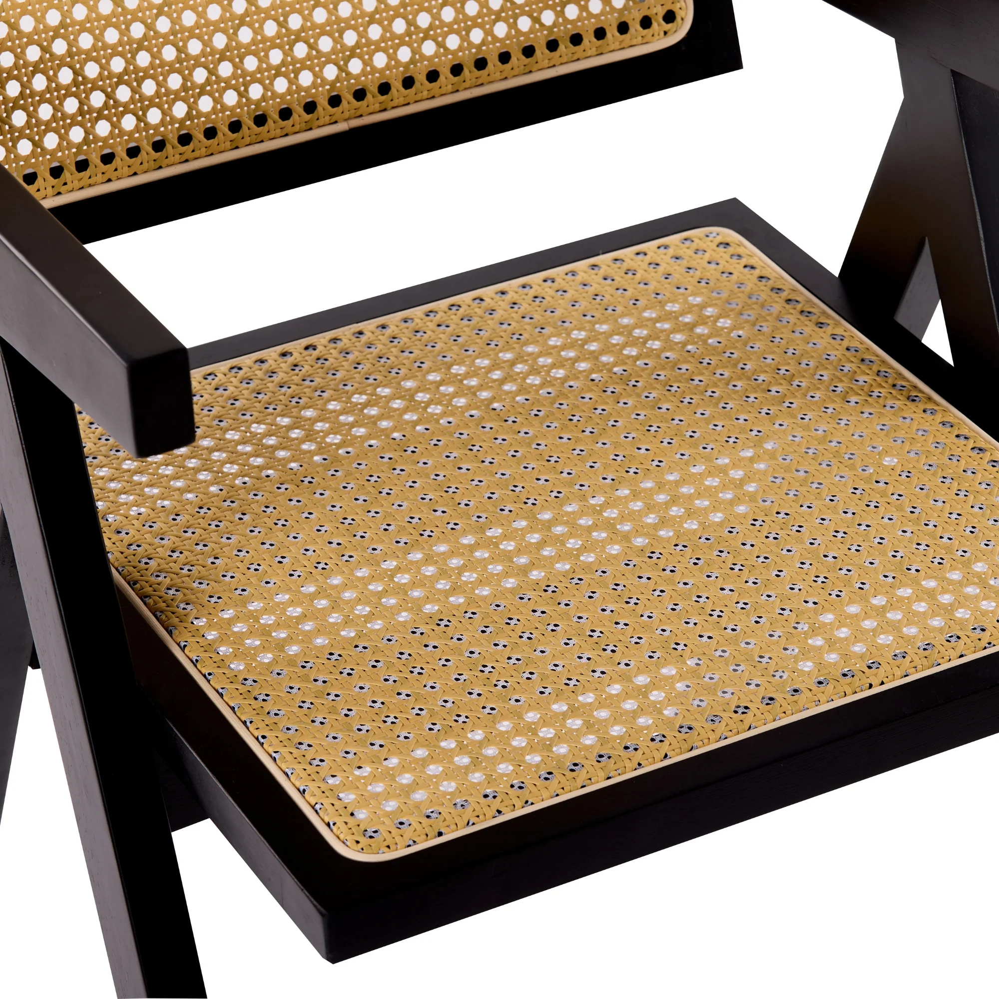 Korina Carver 2pc Set Dining Chair Rattan Wicker Black - Image 8