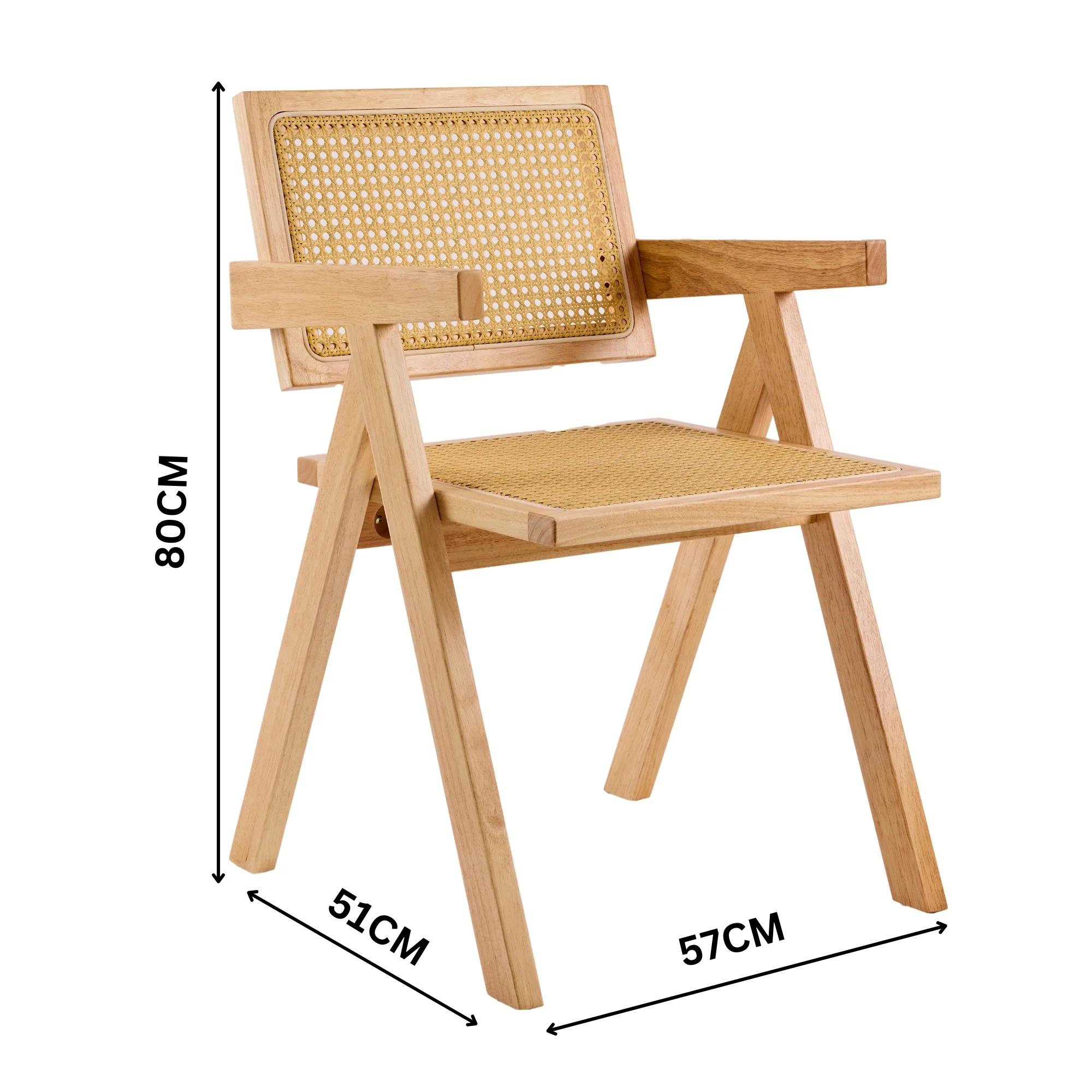 Korina Carver 2pc Set Dining Chair Rattan Wicker Natural - Image 3