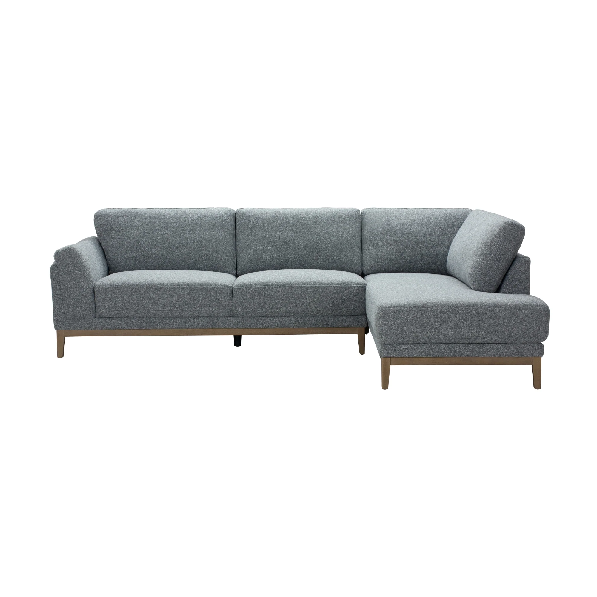 Laurie 3 Seater Fabric Sofa RHF Chaise Grey - Image 2