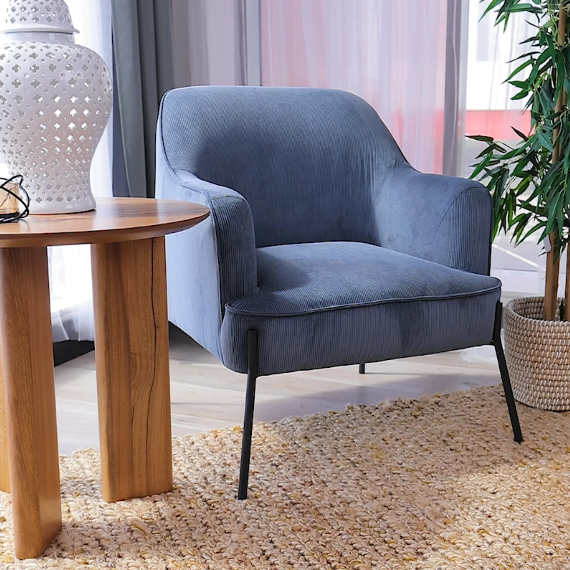 Leah Fabric Armchair Accent Chair - Image 12