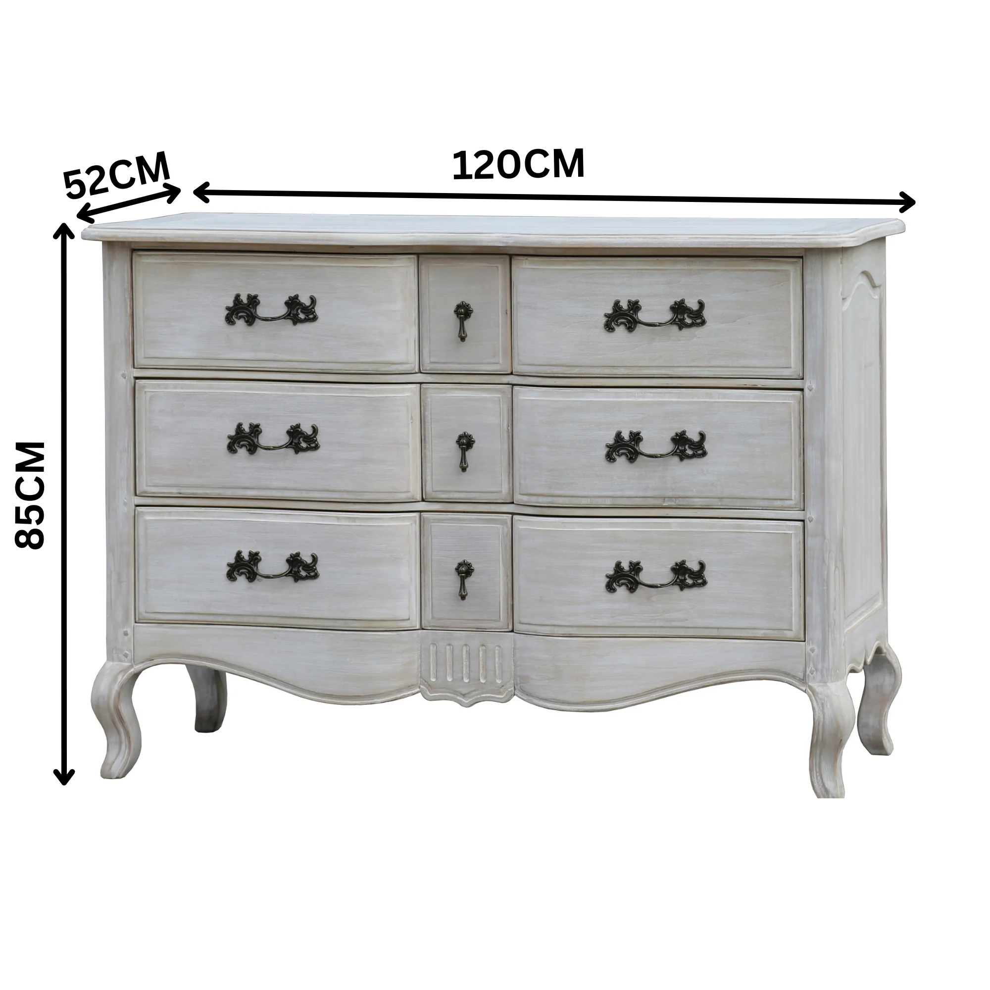 Leon Dresser Drawer Storage Cabinet Washed Grey - Image 2