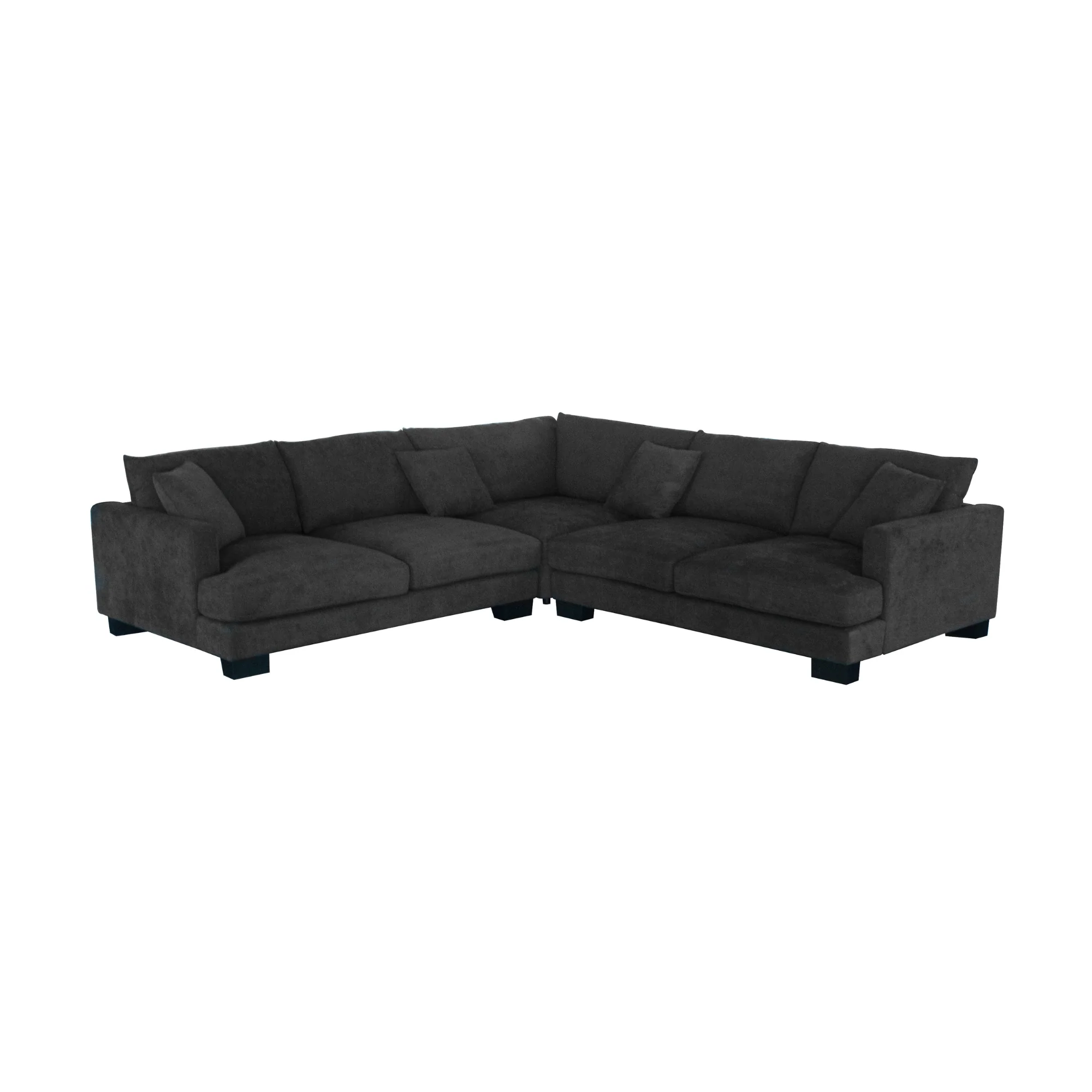 Lilibet 4 Seater Fabric Corner Modular Sofa Lounge Dark Grey - Image 2