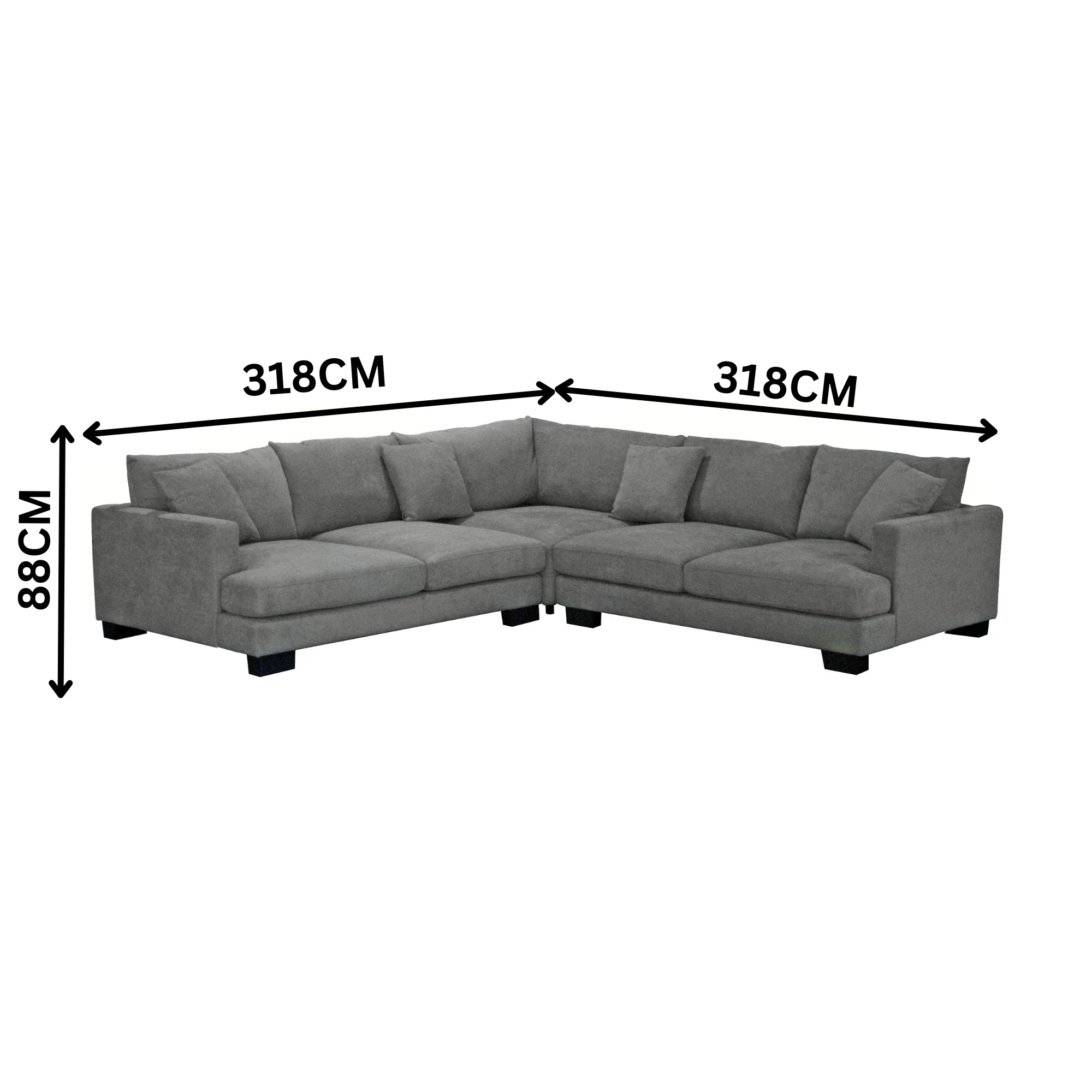 Lilibet 4 Seater Fabric Corner Modular Sofa Lounge Light Grey - Image 2