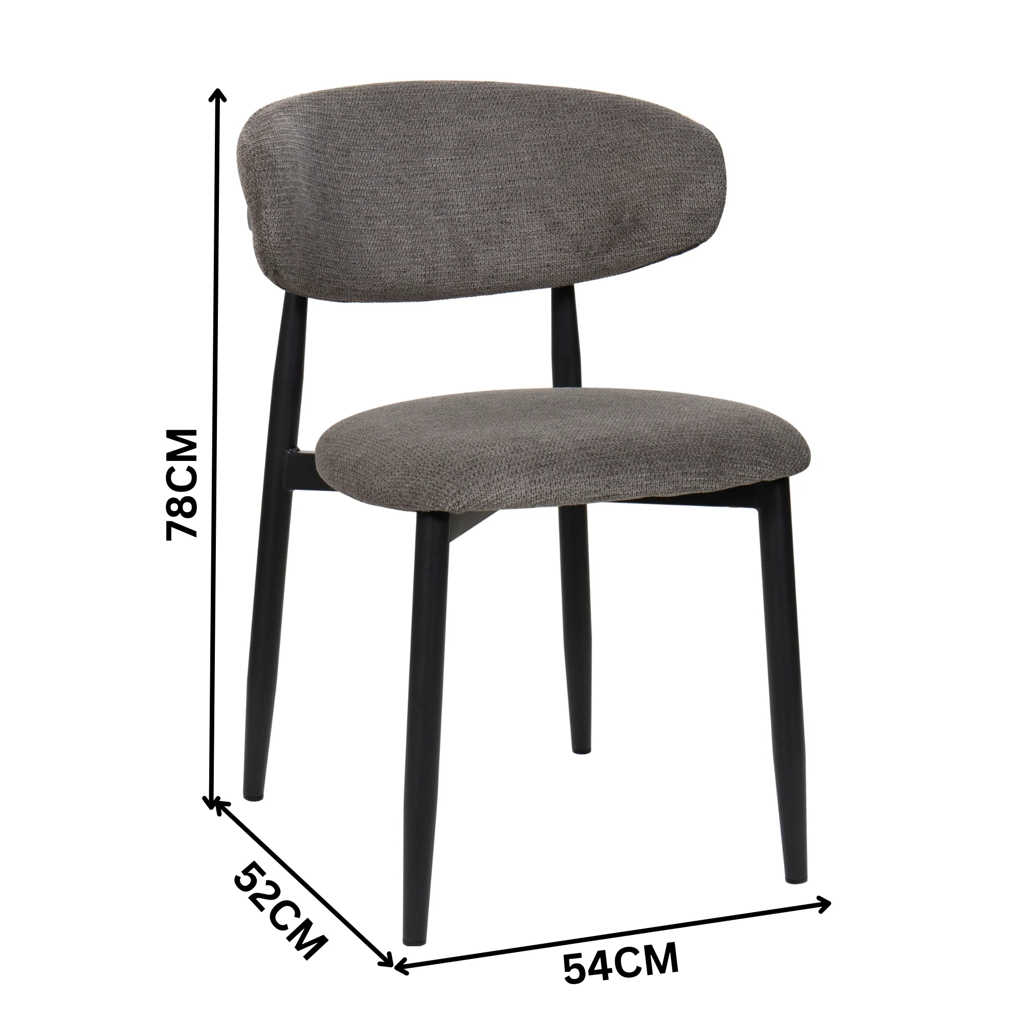 Louie 2pc Dining Chair Black Dark Grey - Image 2