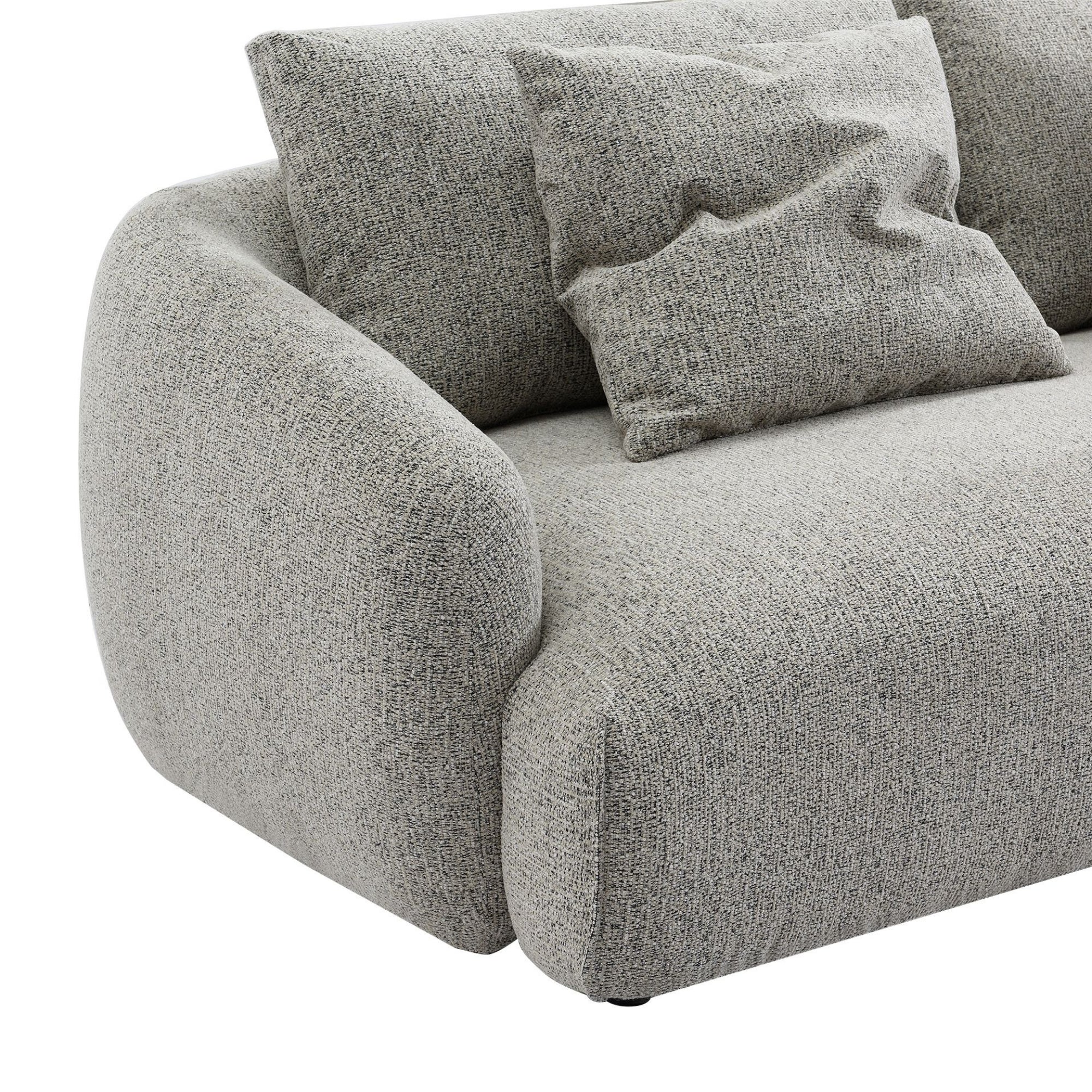 Luca 3 Seater Chenille Sofa Almond - Image 5