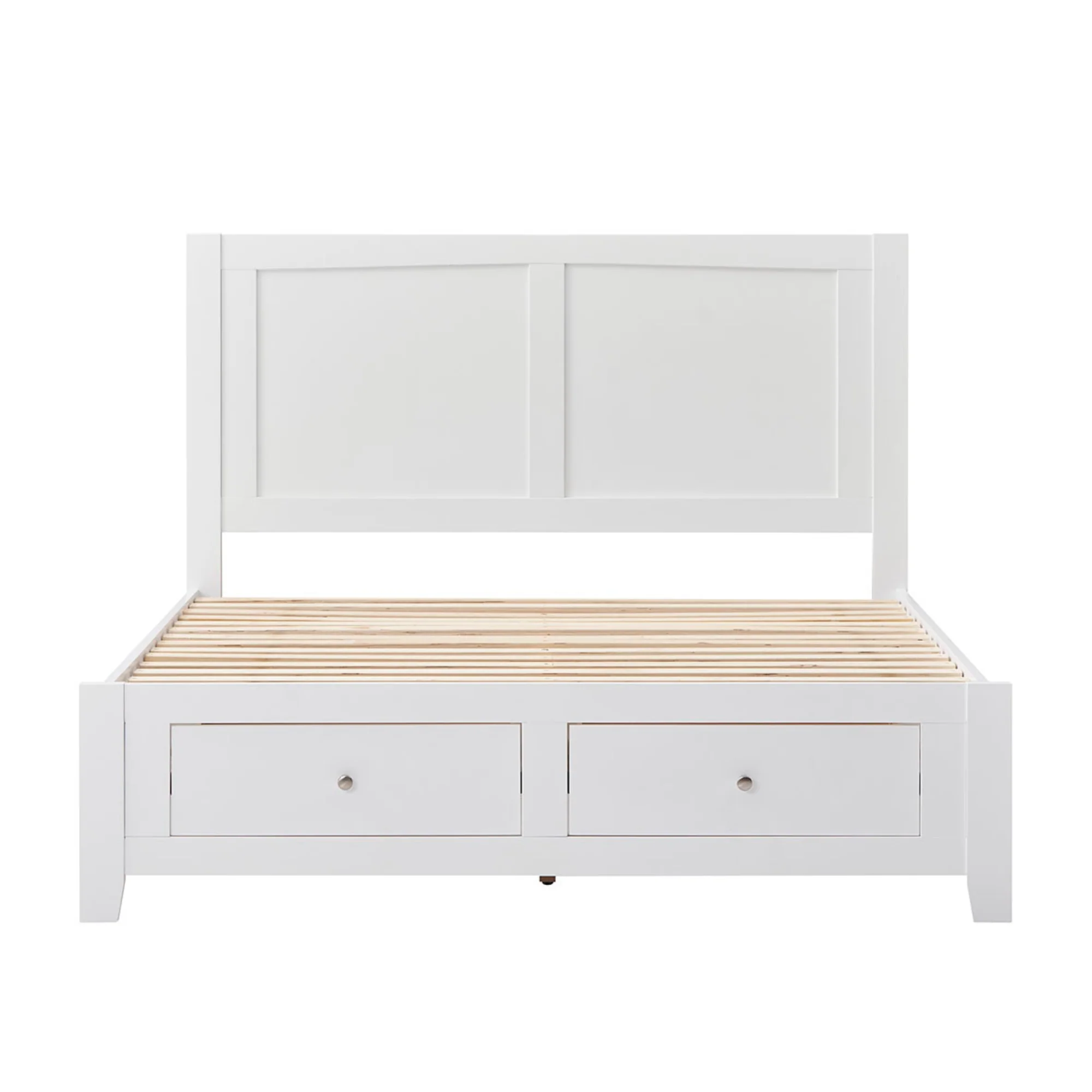 Luna Double Bed Frame Storage Drawer White - Image 3