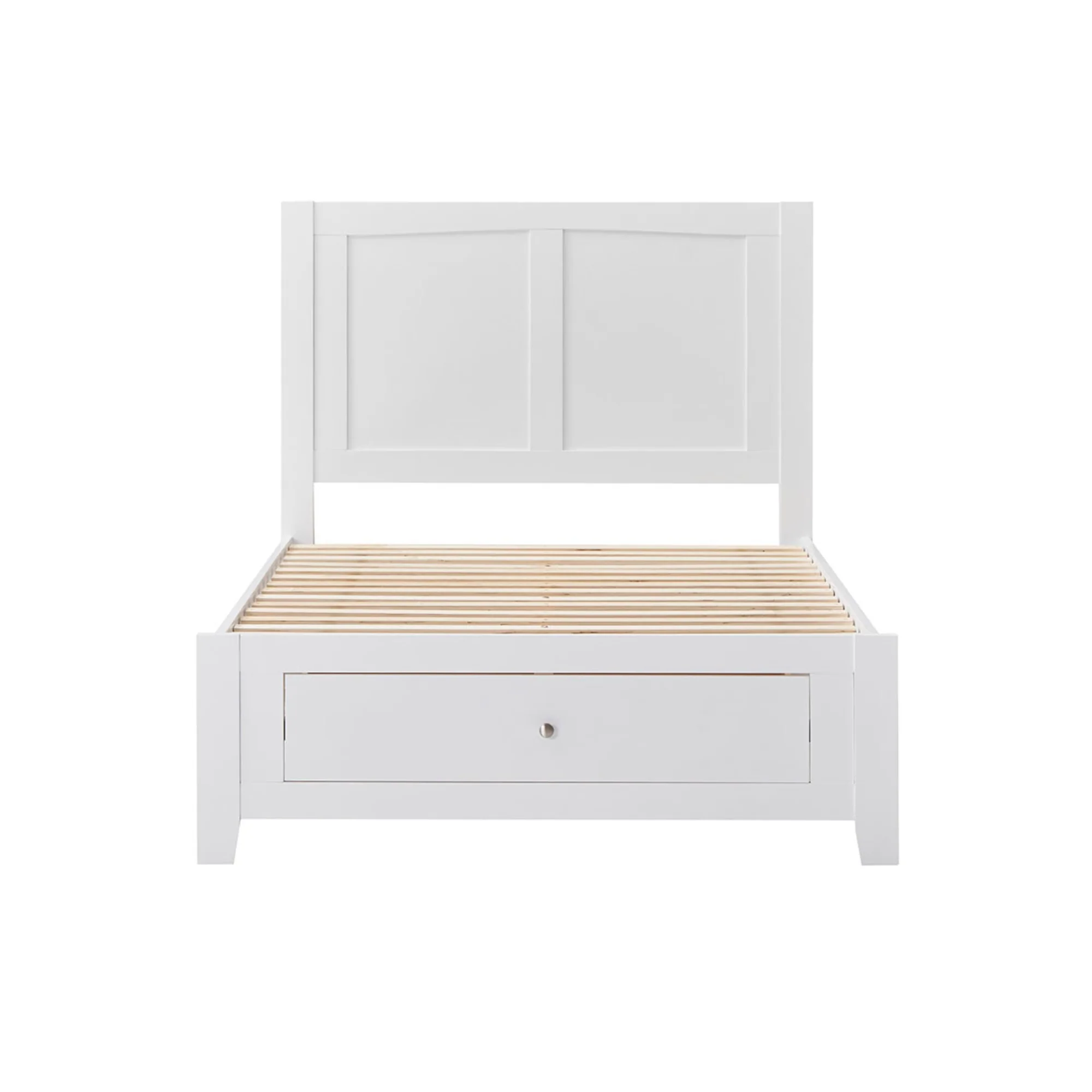 Luna King Bed Frame Storage Drawer White - Image 3
