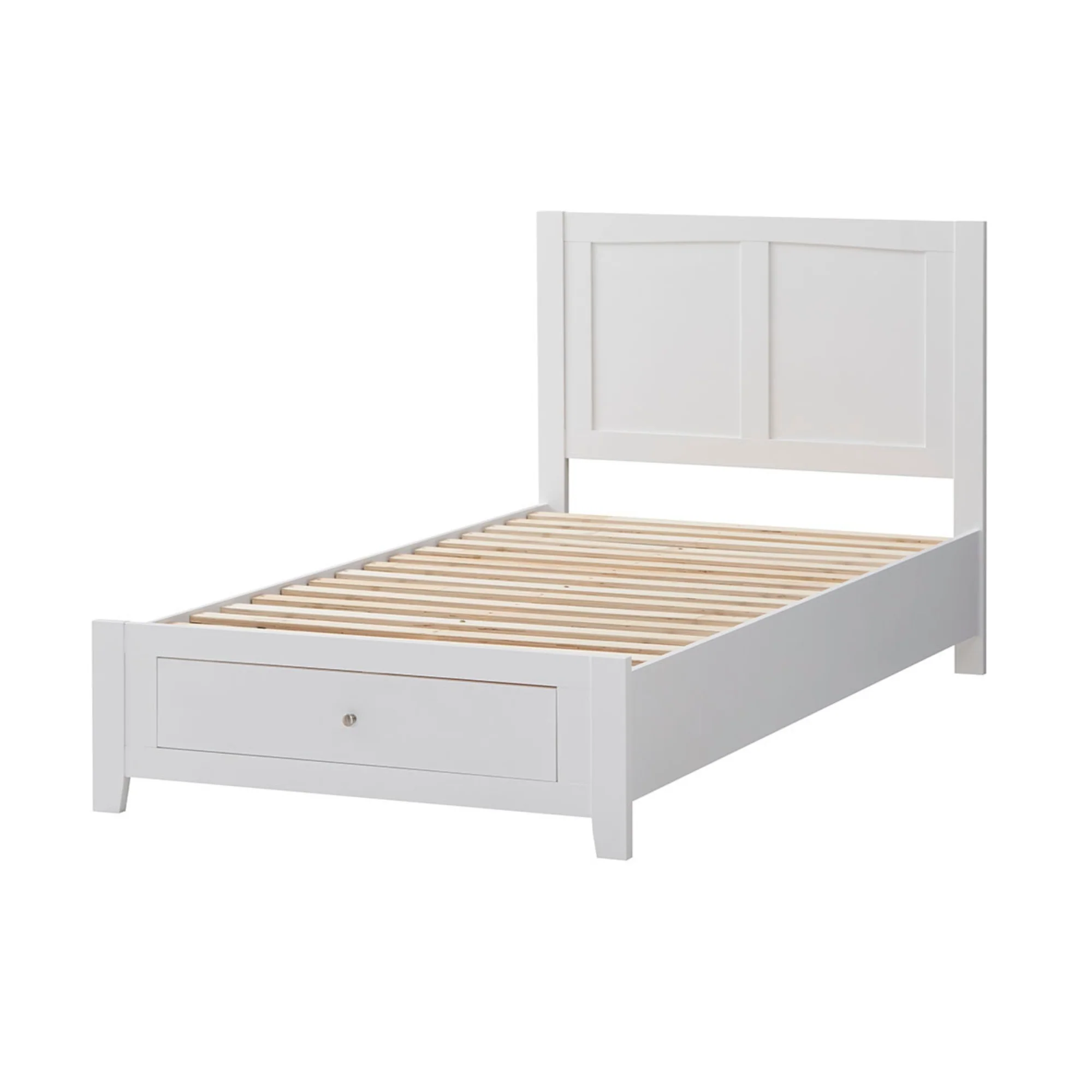 Luna King Bed Frame Storage Drawer White - Image 4