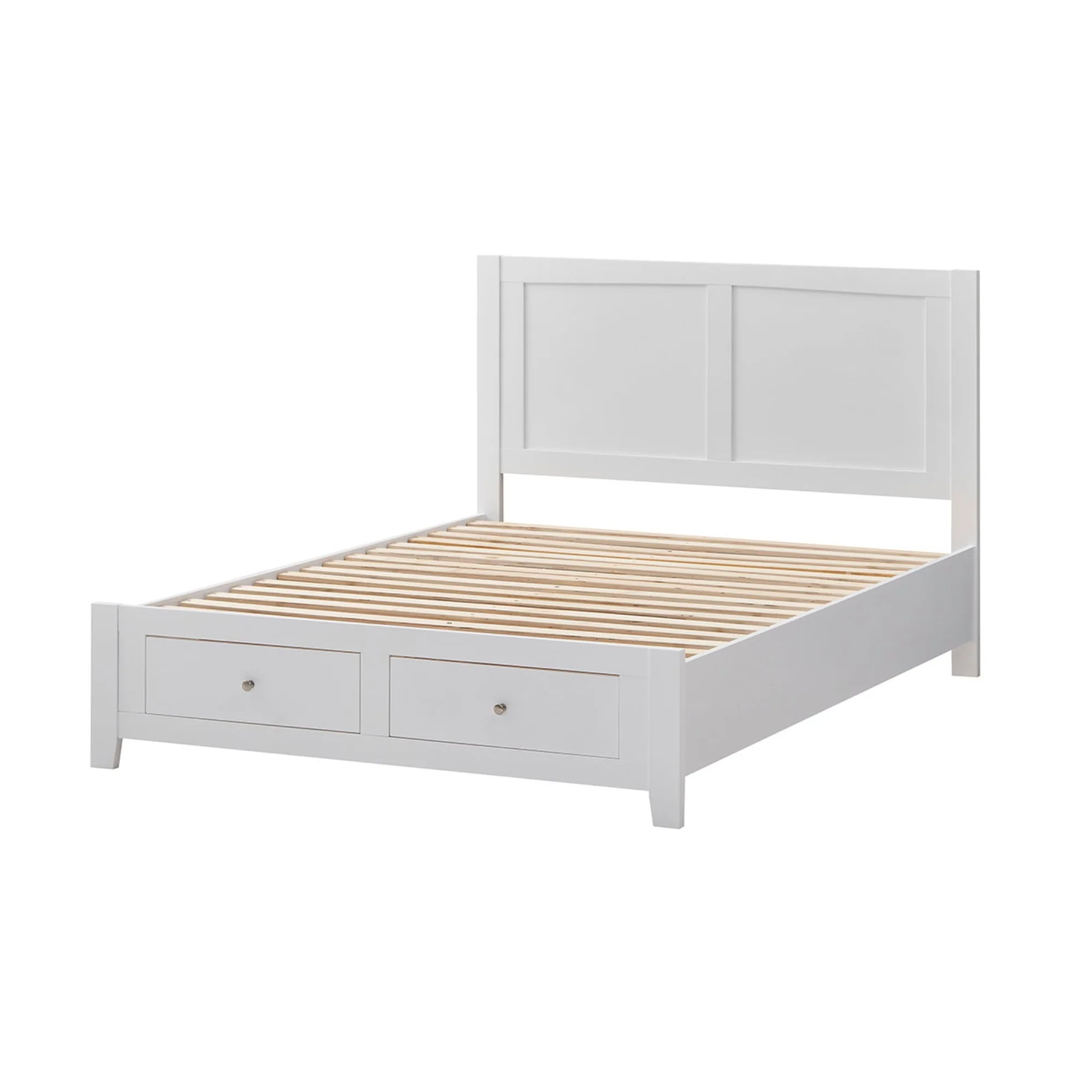 Luna Queen Bed Frame Storage Drawer White - Image 4