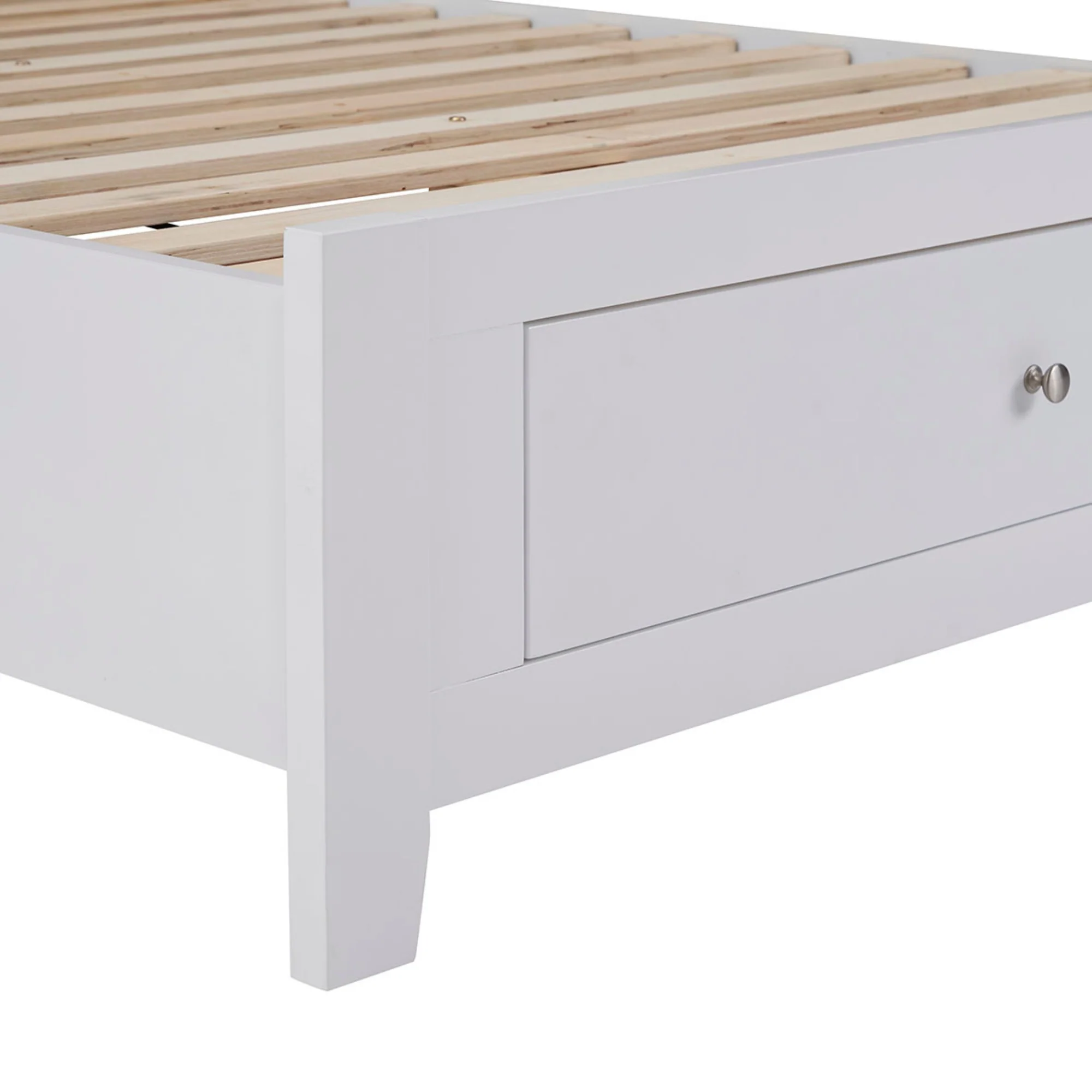 Luna Queen Bed Frame Storage Drawer White - Image 5