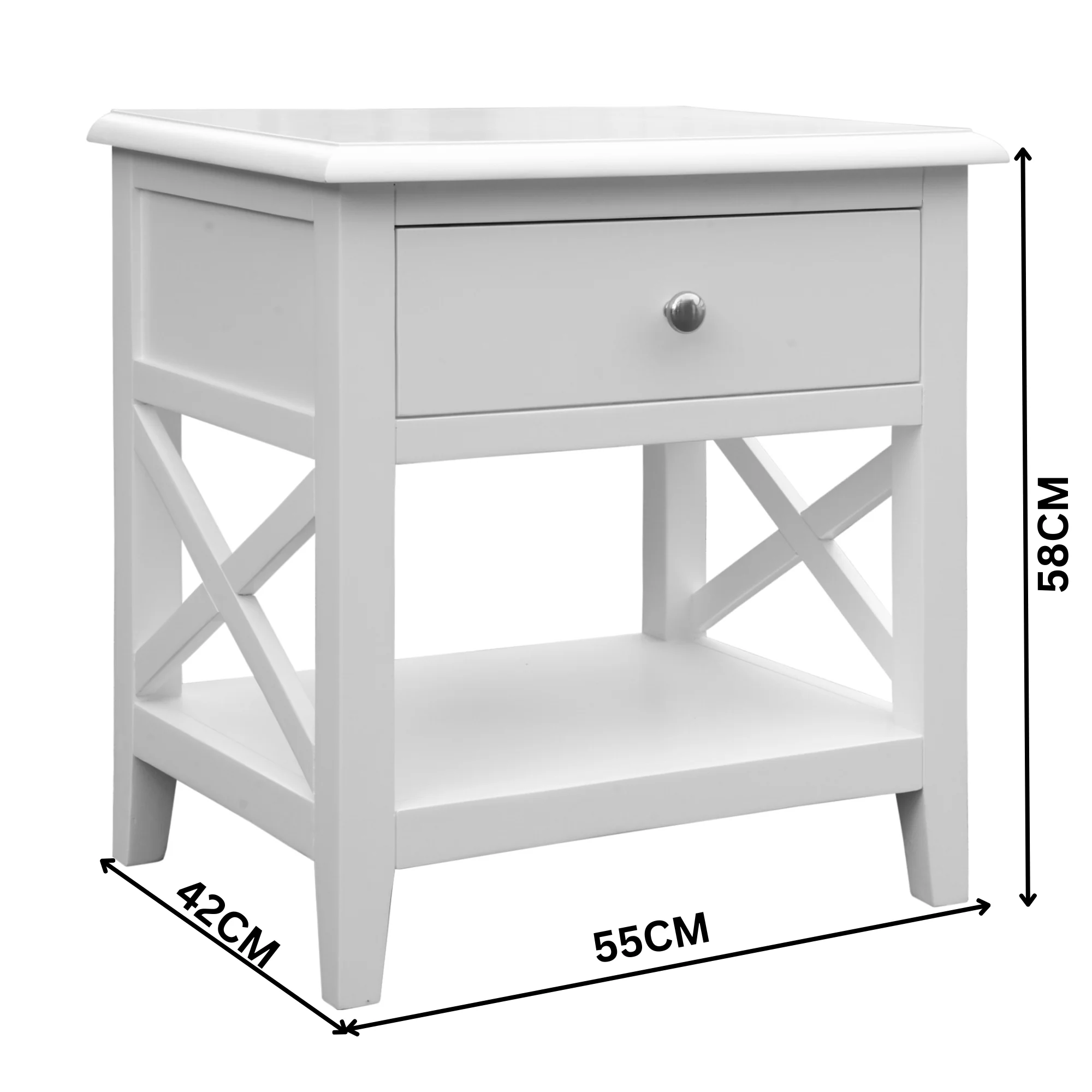 Maison Hampton Bedside Table White - Image 3