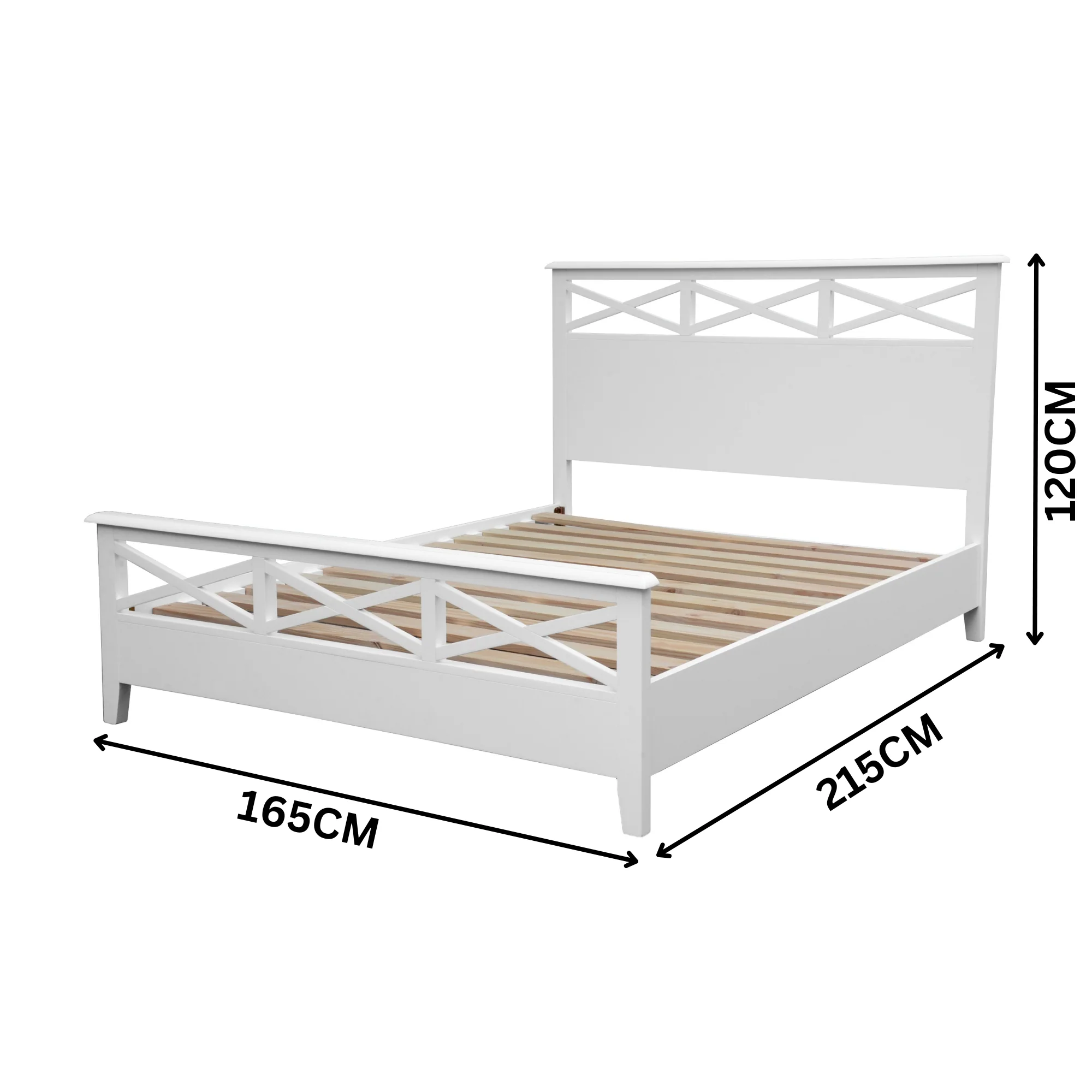 Maison Hampton Queen Bed Frame White - Image 3