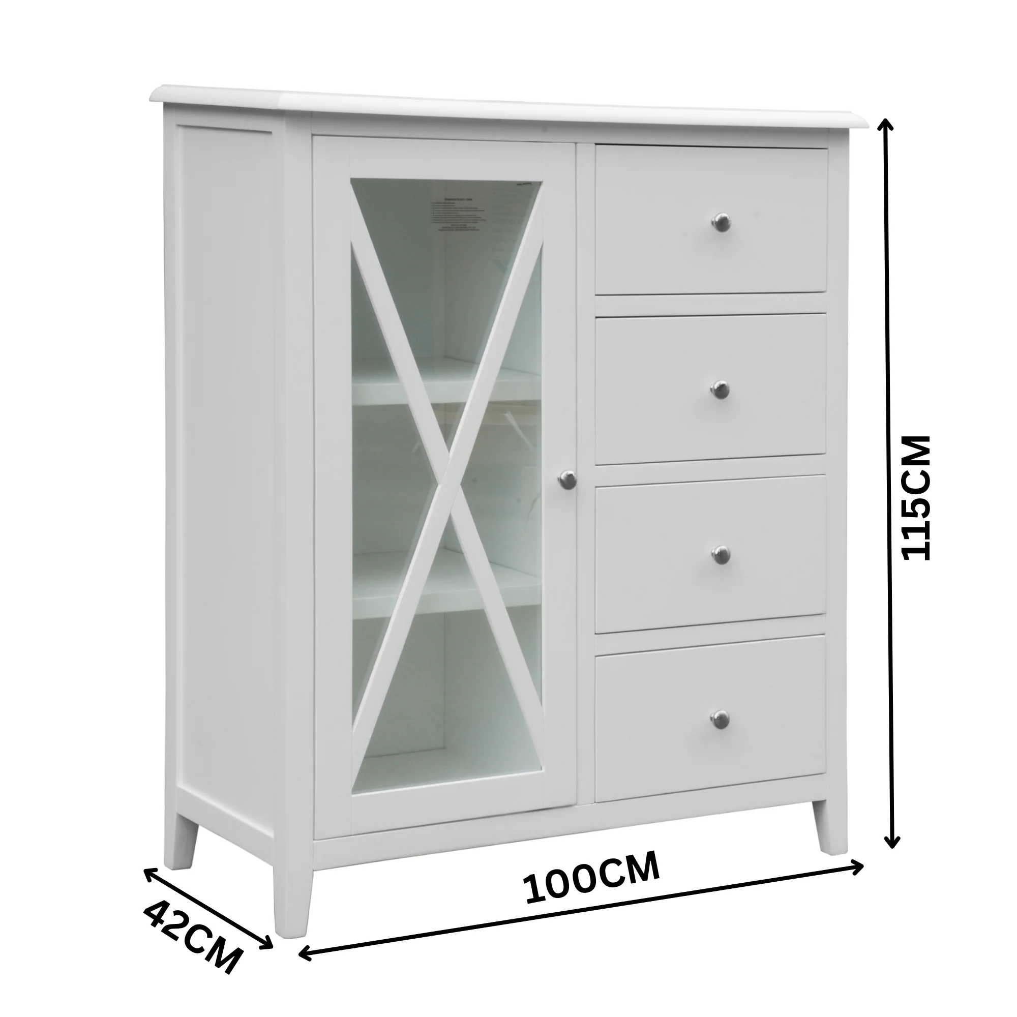 Maison Hampton Tallboy Glass Door White - Image 3