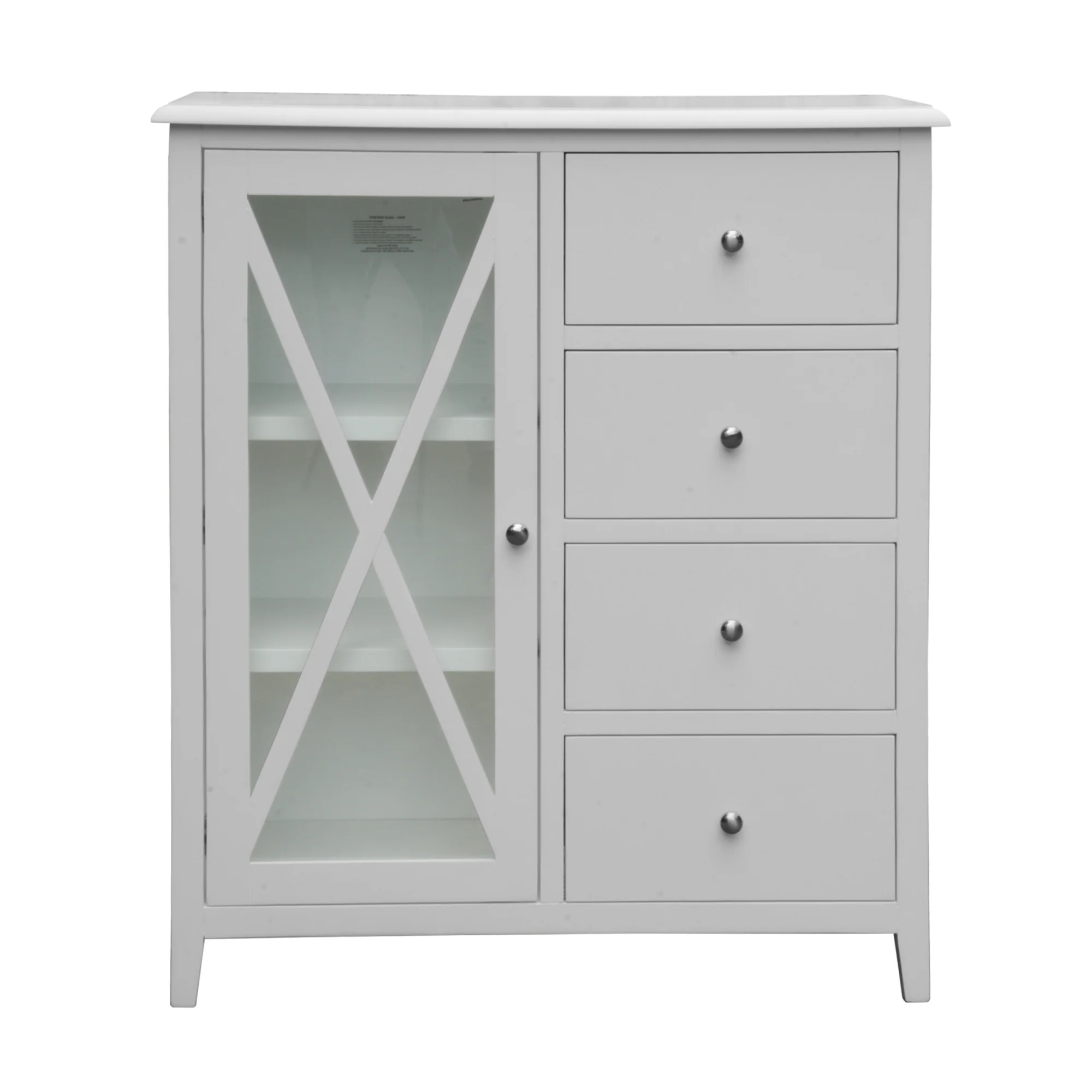Maison Hampton Tallboy Glass Door White - Image 4