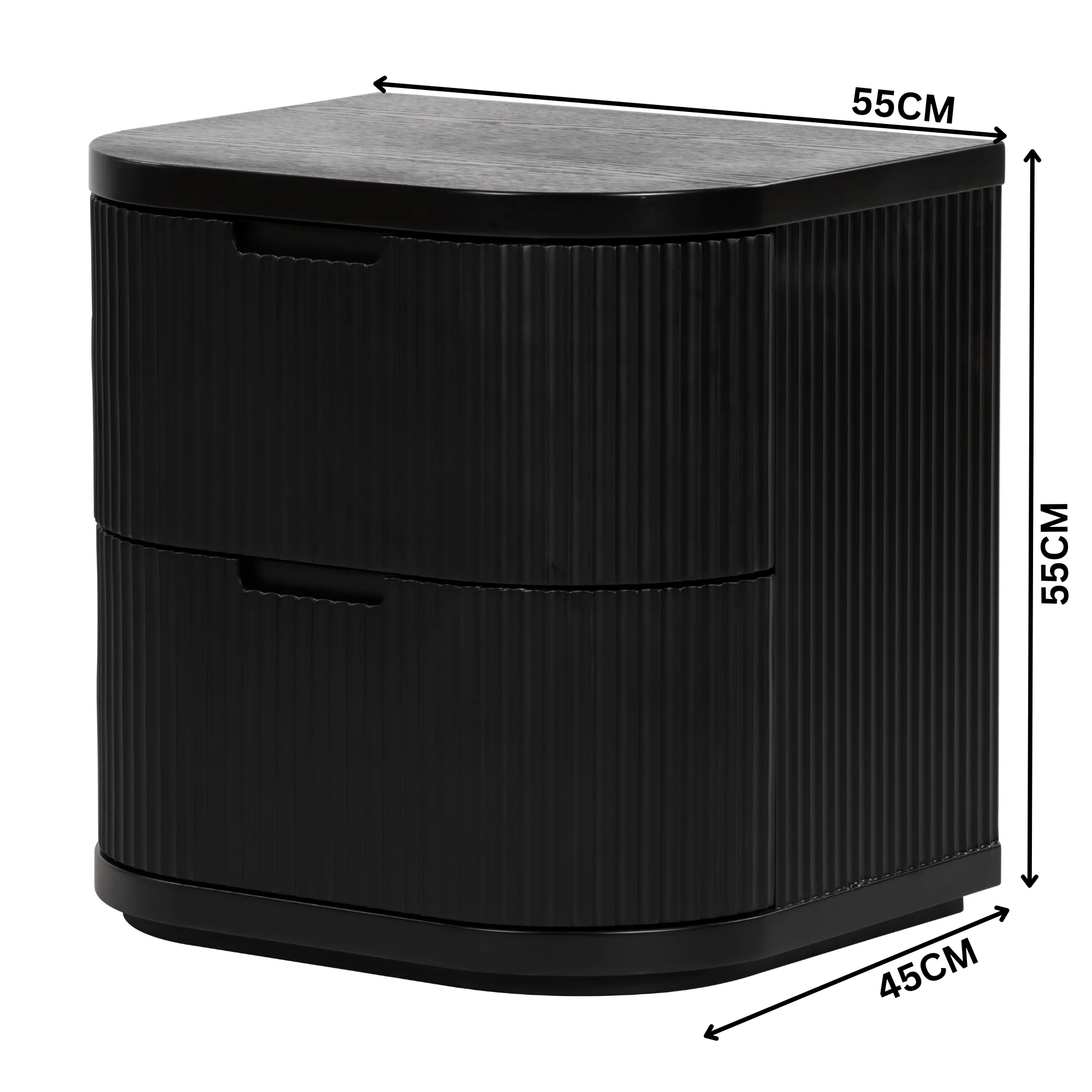 Manna Bedside Table Black - Image 2