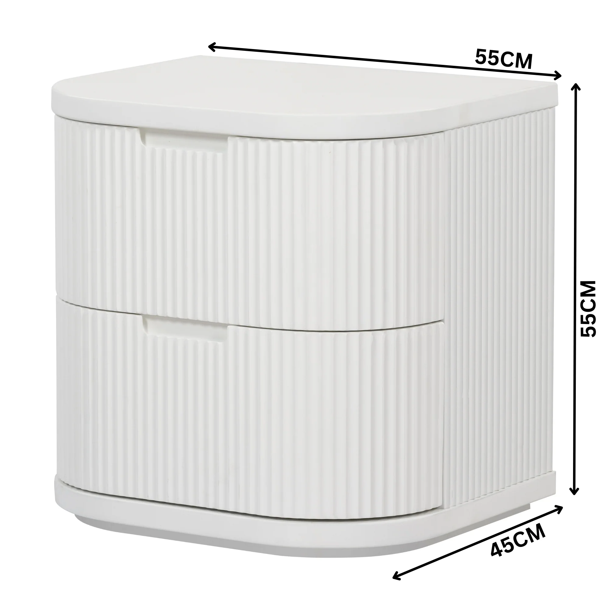 Manna Bedside Table White - Image 2