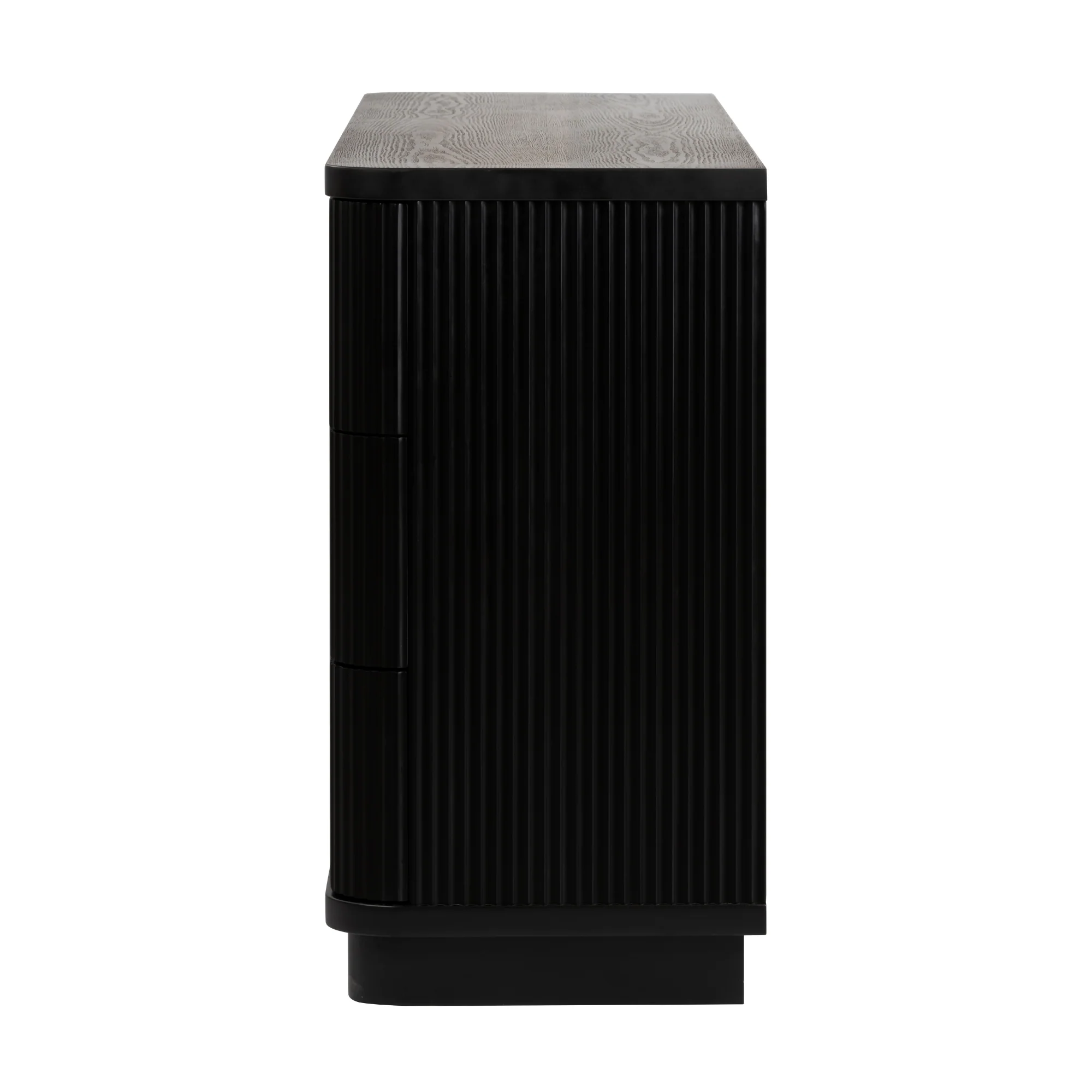 Manna Dresser Fluted Chest of Drawer Black - Image 3