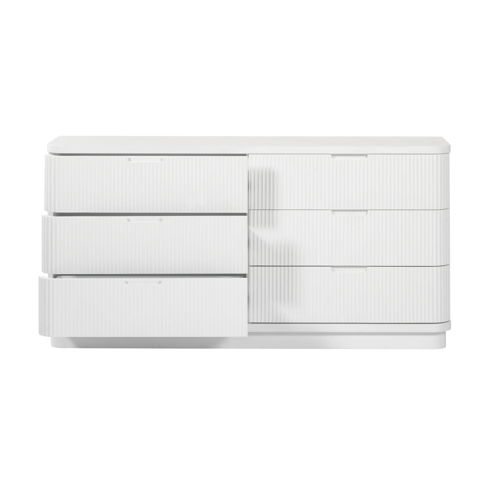 Manna Dresser Fluted Chest of Drawer White - Image 4