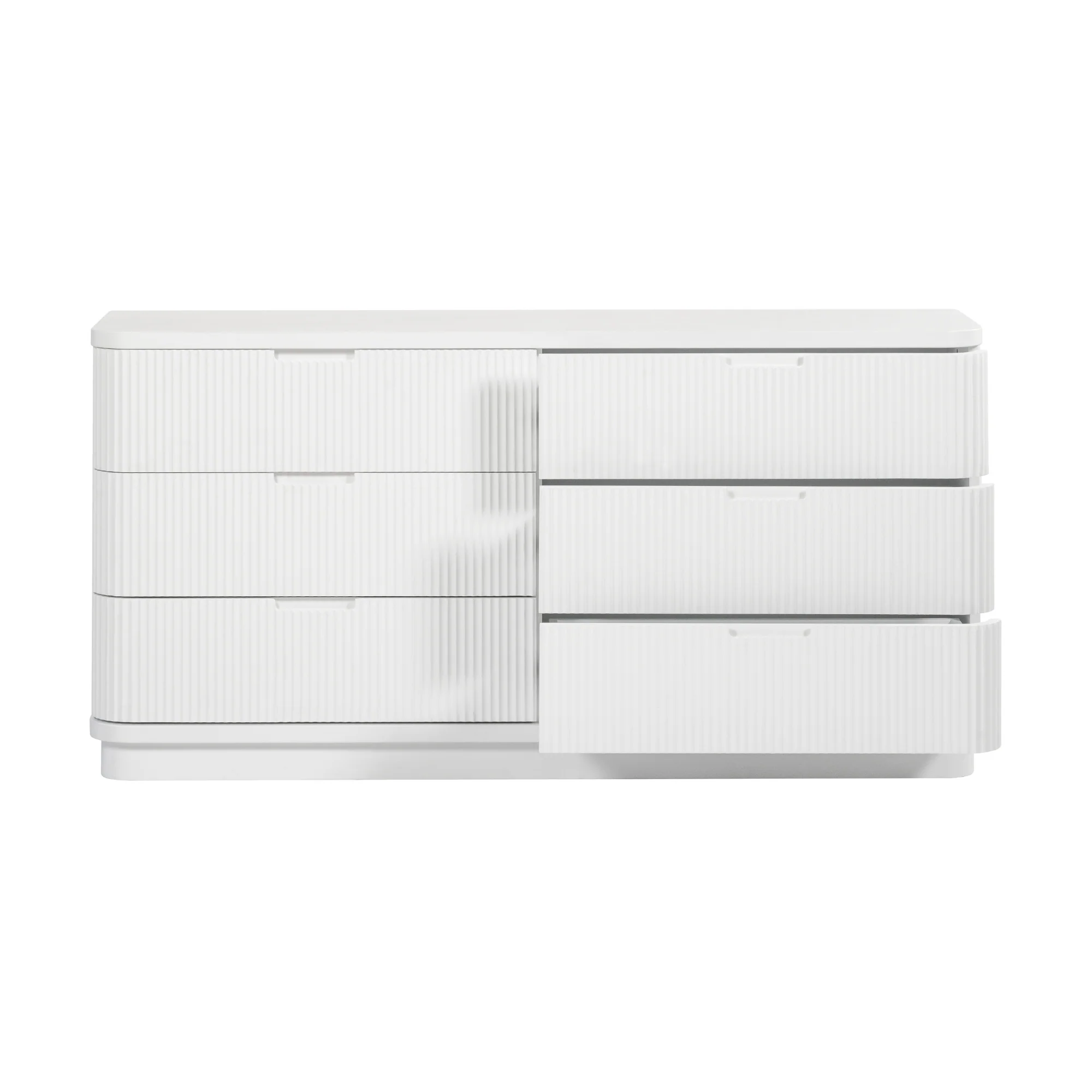 Manna Dresser Fluted Chest of Drawer White - Image 5
