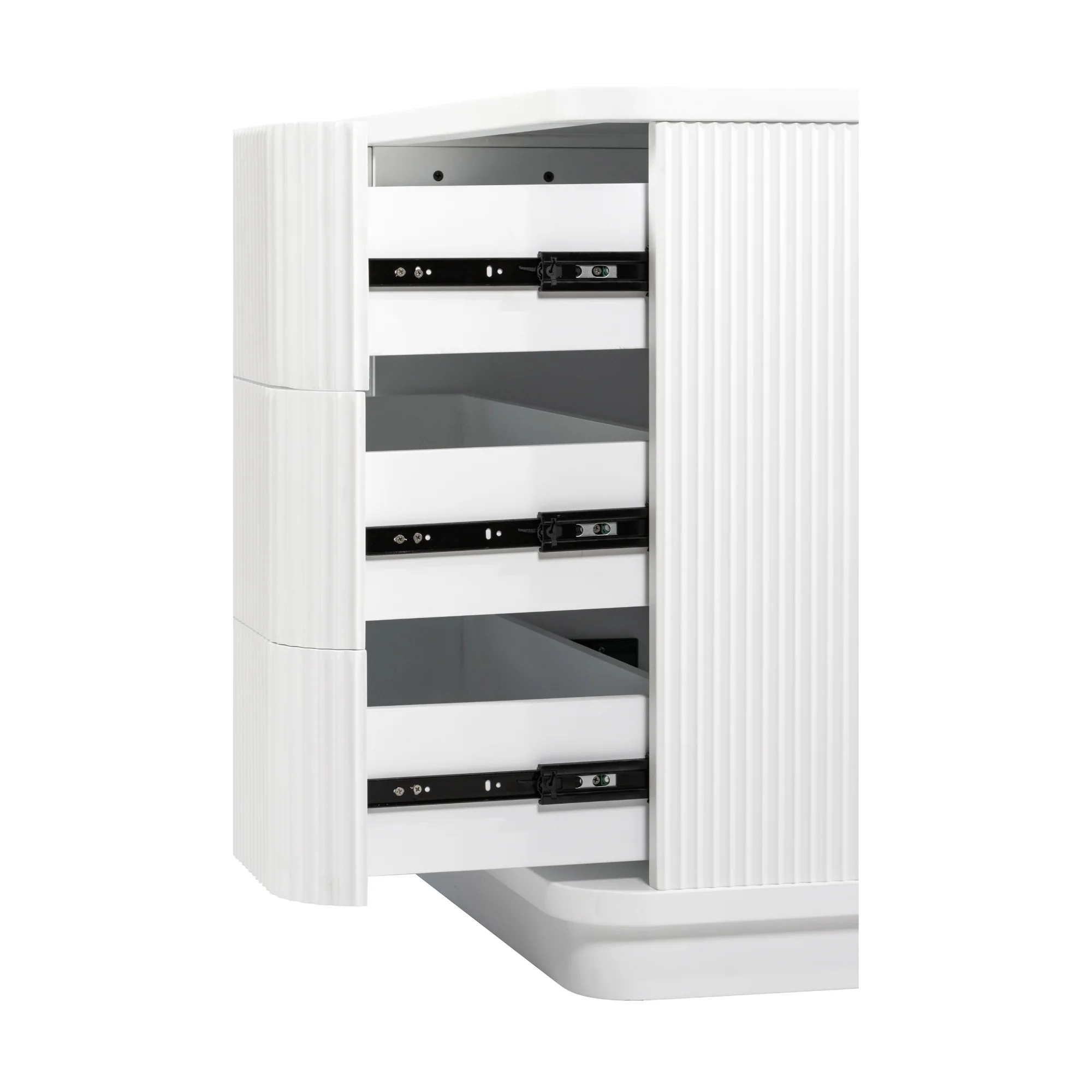 Manna Dresser Fluted Chest of Drawer White - Image 6