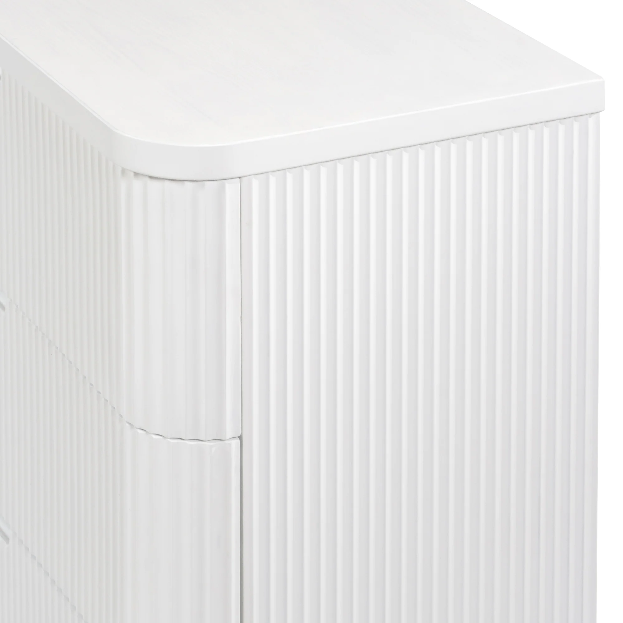 Manna Dresser Fluted Chest of Drawer White - Image 7