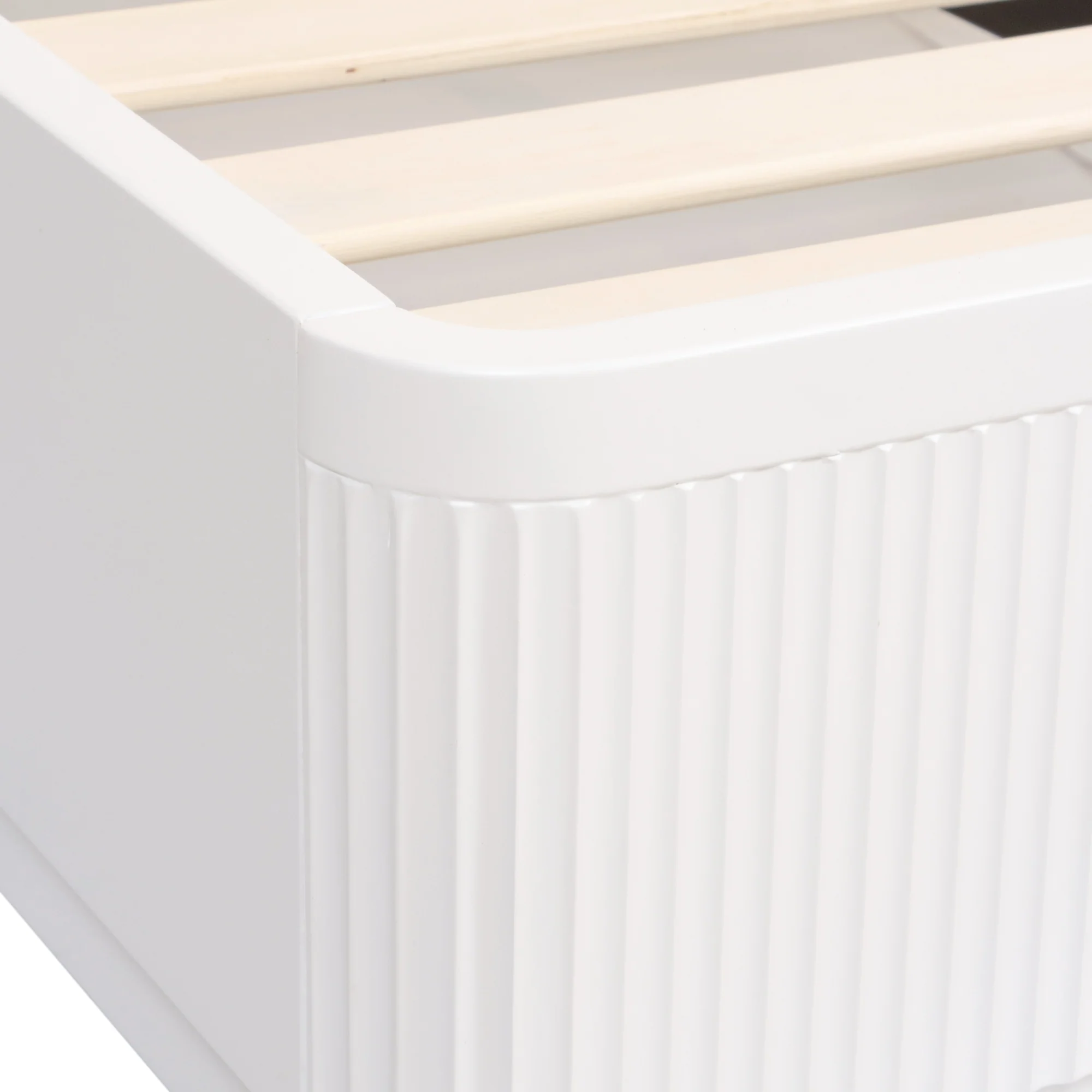 Manna King Bed Fluted Frame White - Image 6