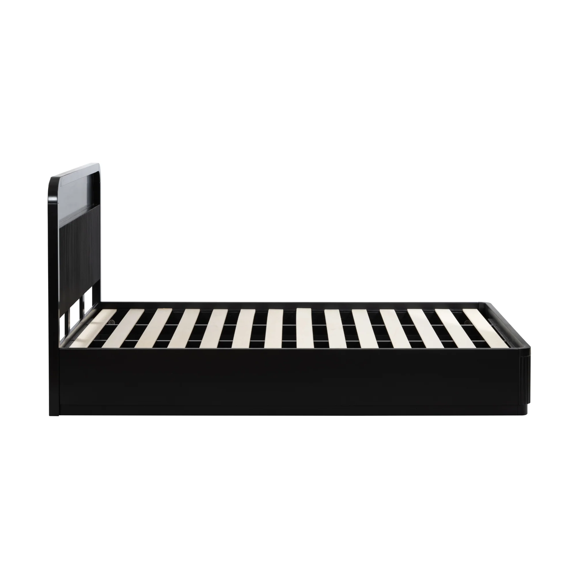 Manna Queen Bed Fluted Frame Black - Image 3