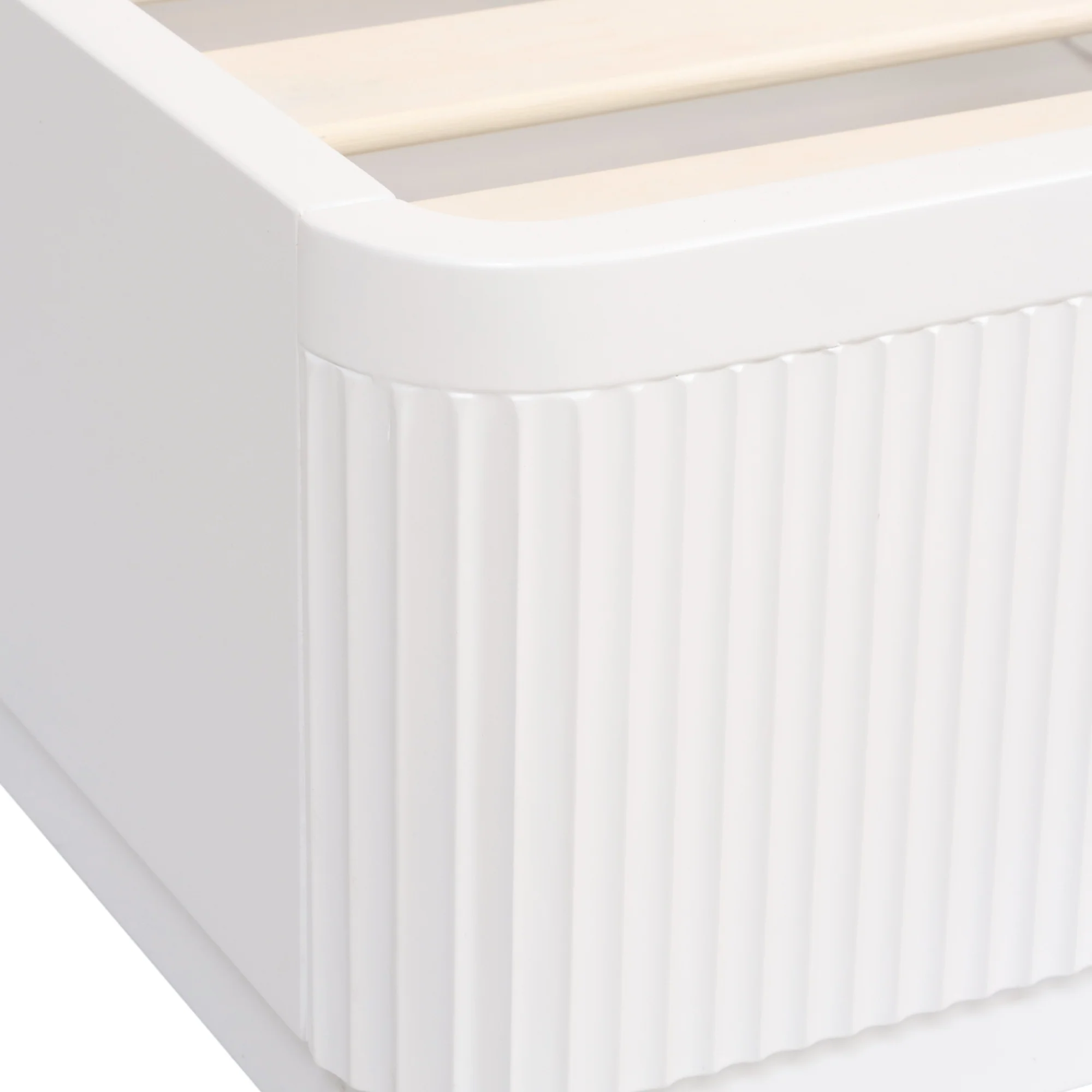 Manna Queen Bed Fluted Frame White - Image 6