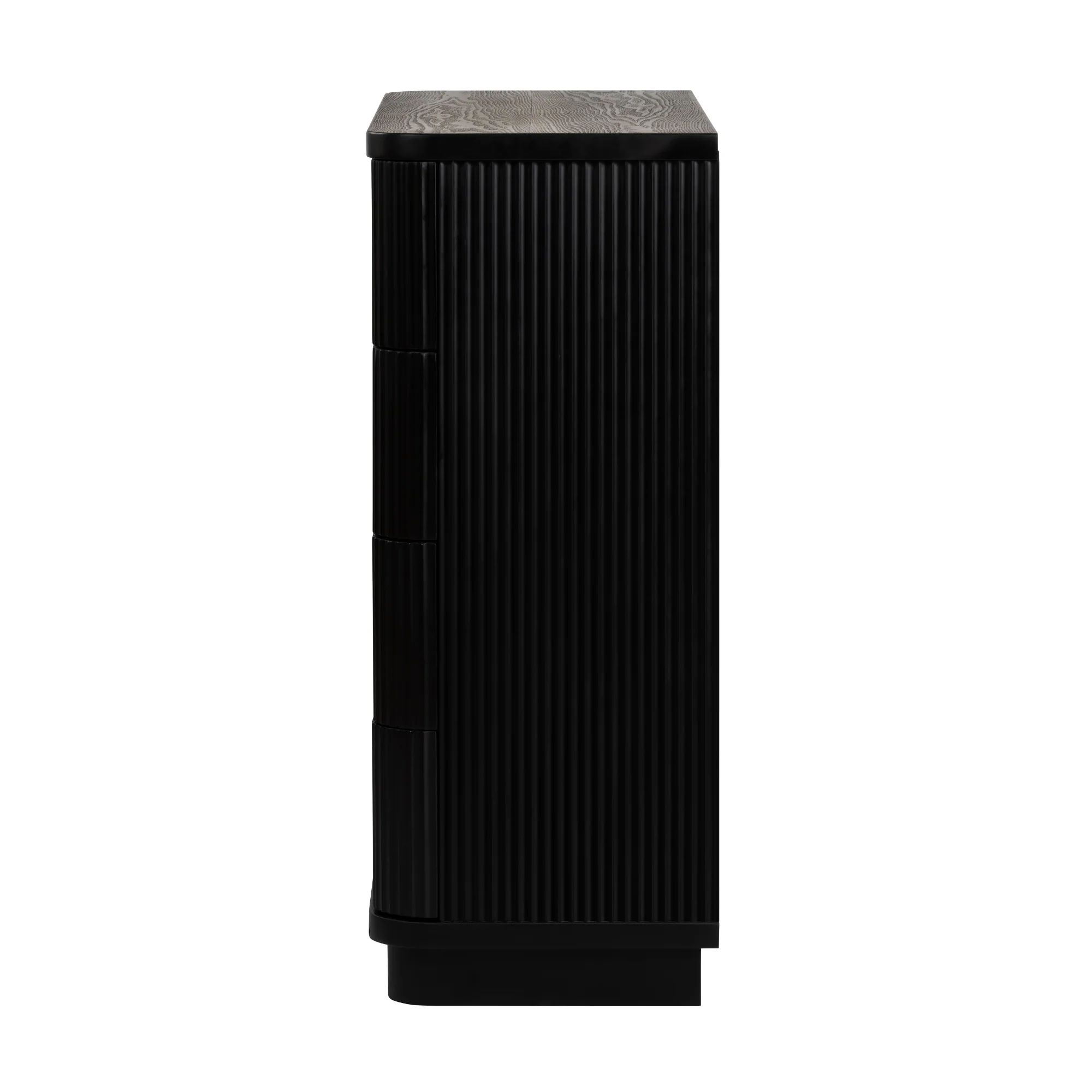 Manna Tallboy Fluted Chest of Drawer Black - Image 4