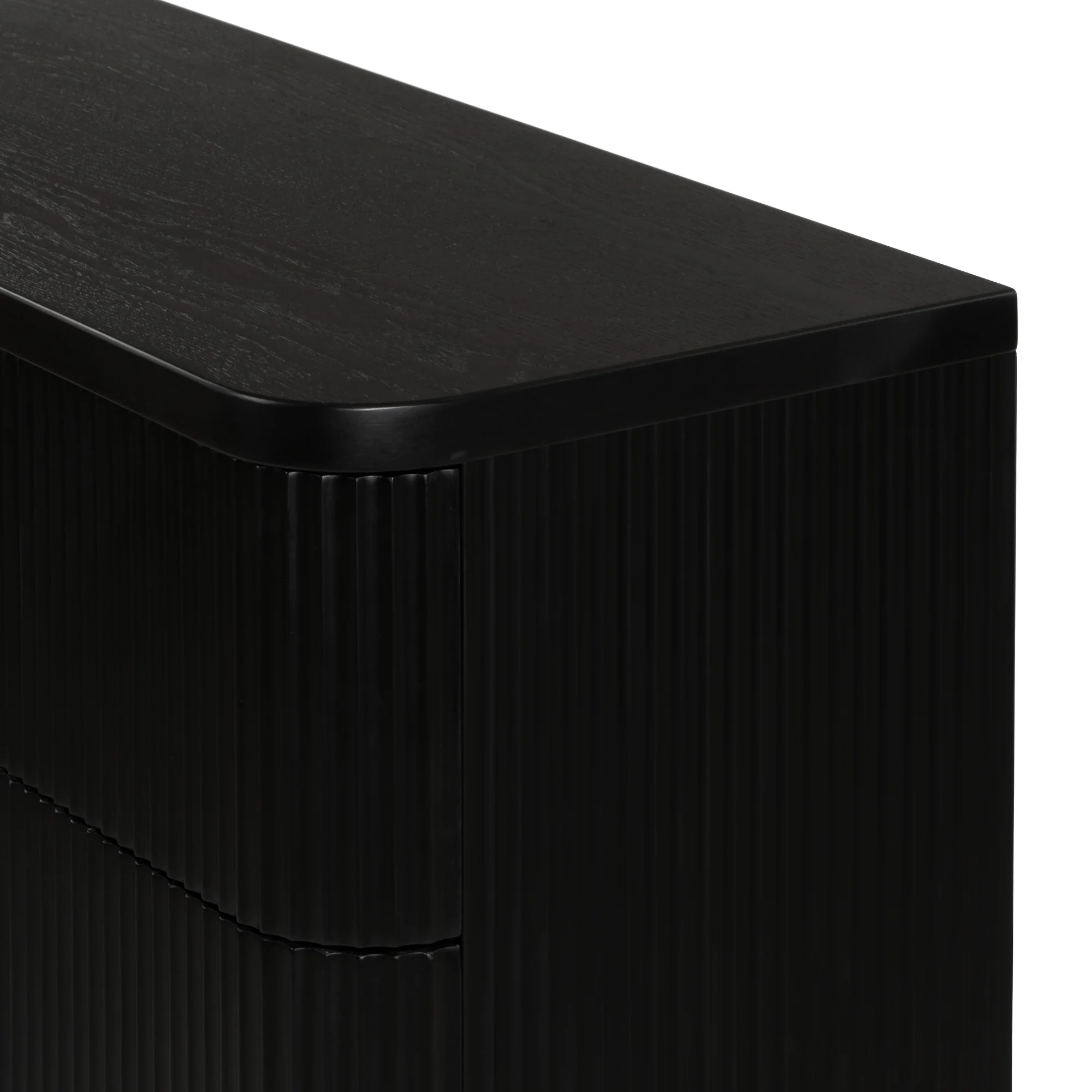 Manna Tallboy Fluted Chest of Drawer Black - Image 7