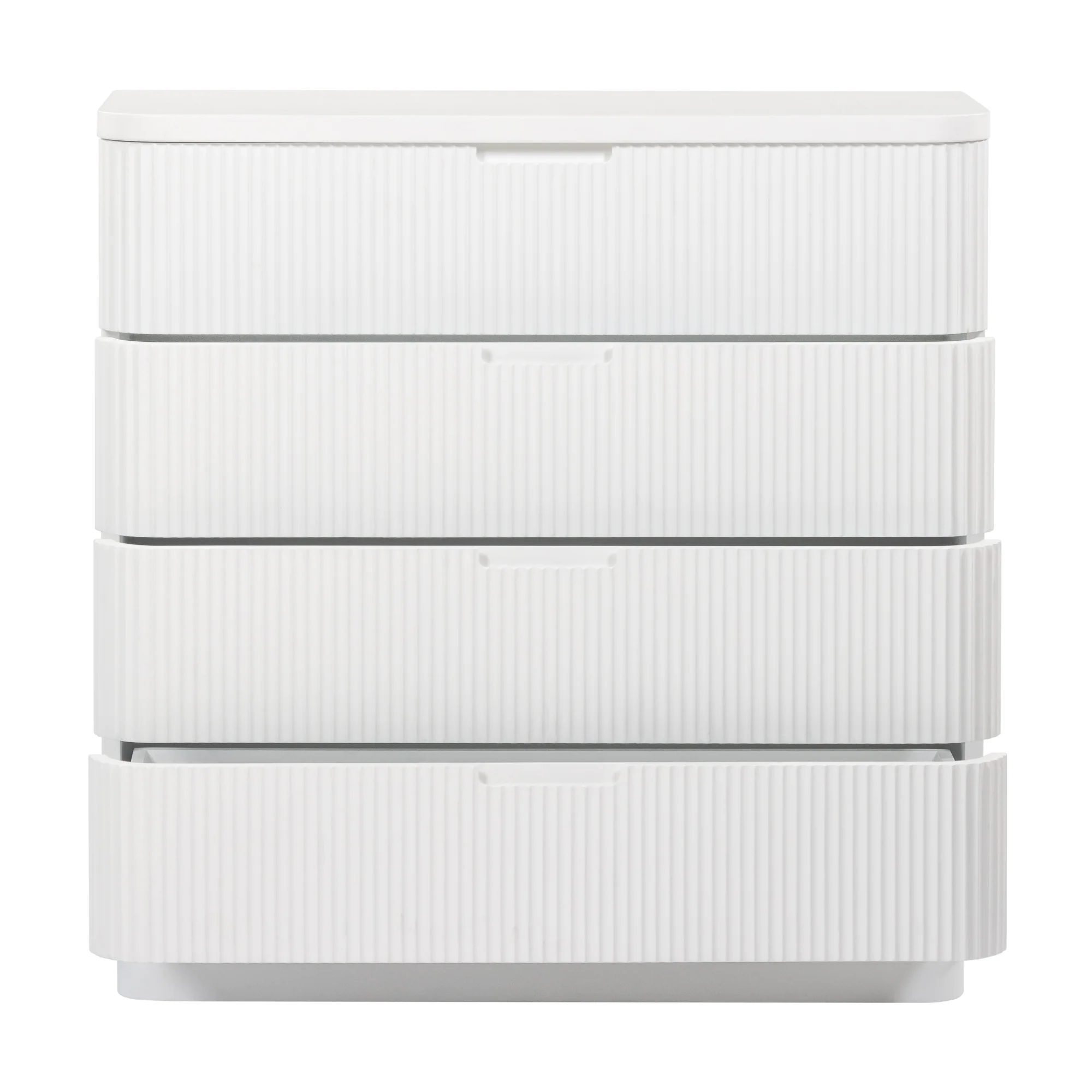Manna Tallboy Fluted Chest of Drawer White - Image 4