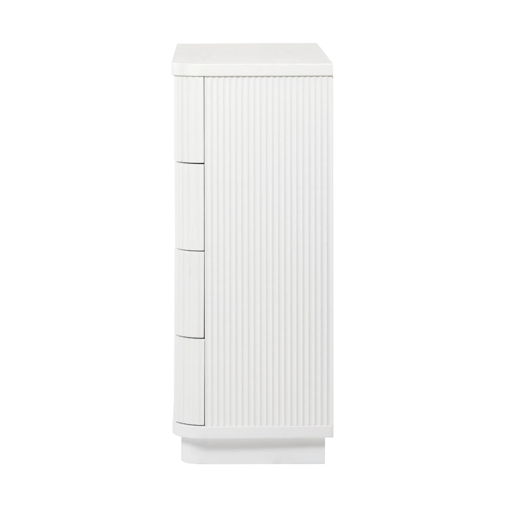 Manna Tallboy Fluted Chest of Drawer White - Image 6