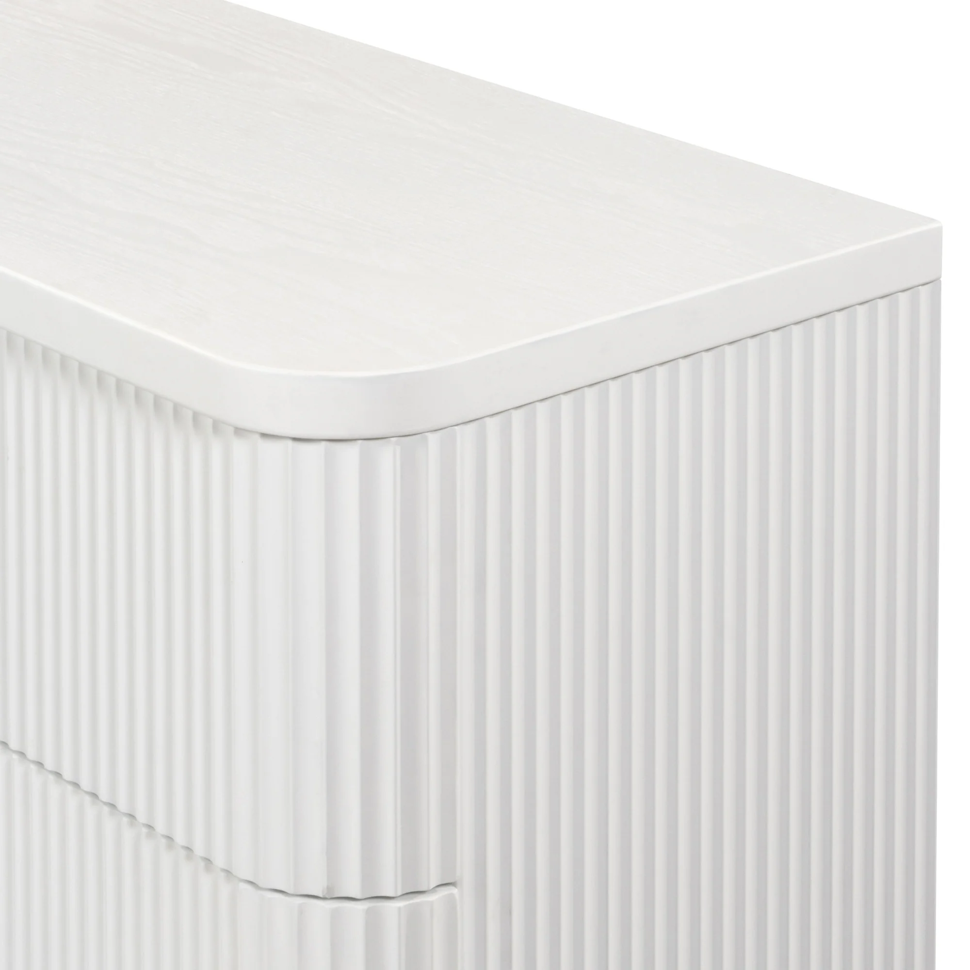Manna Tallboy Fluted Chest of Drawer White - Image 8