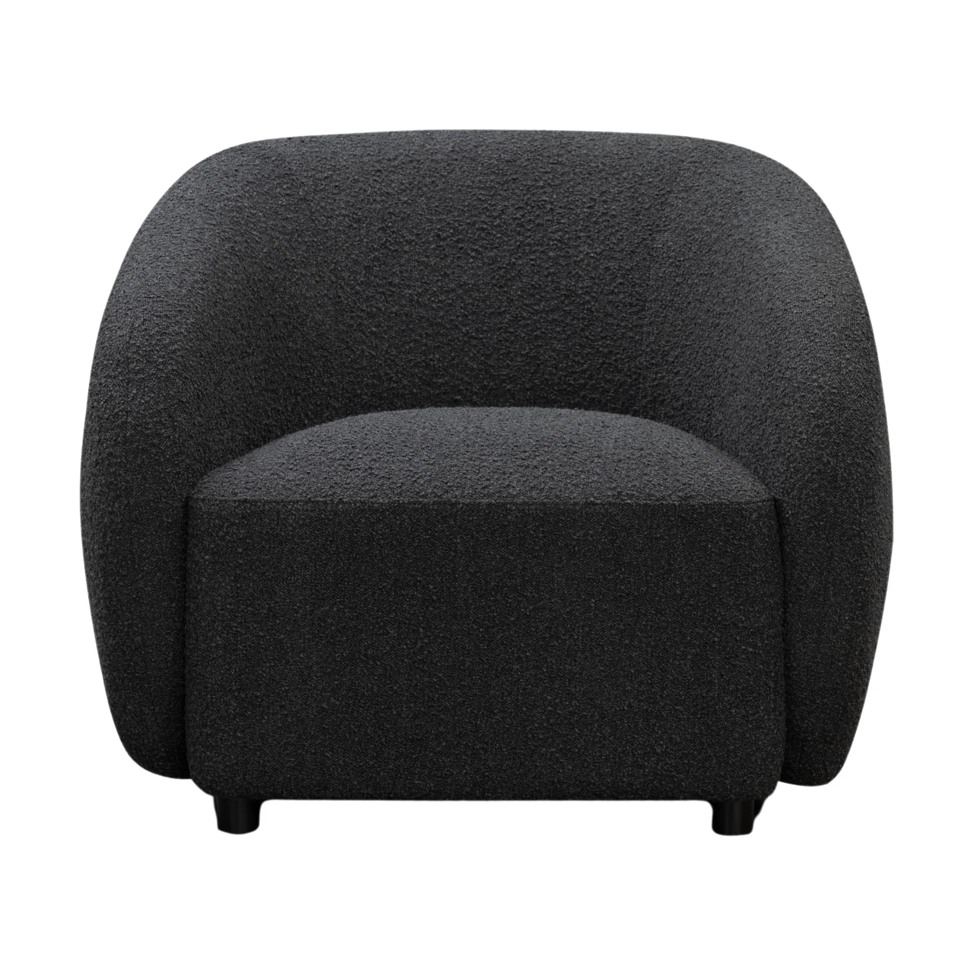 Marcel 1 + 3  Set Seater Armchair Boucle Fabric Sofa Charcoal - Image 4