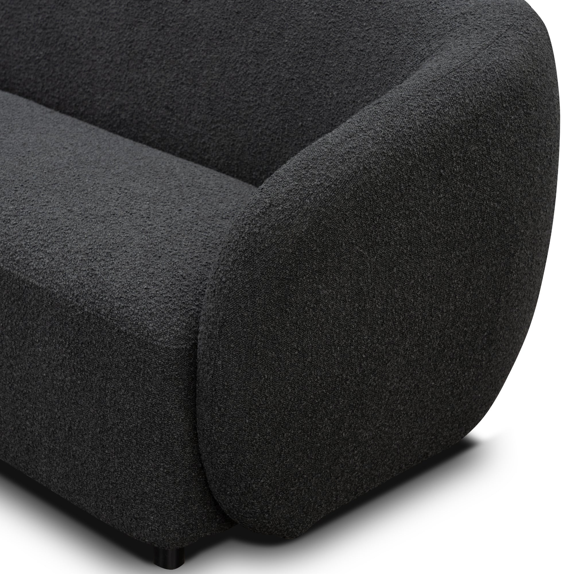 Marcel 1 + 3  Set Seater Armchair Boucle Fabric Sofa Charcoal - Image 7