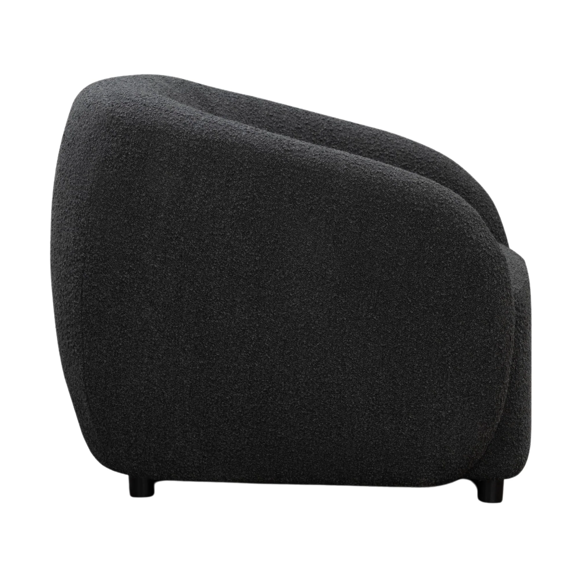Marcel 1 Seater Armchair Boucle Fabric Sofa Charcoal - Image 4