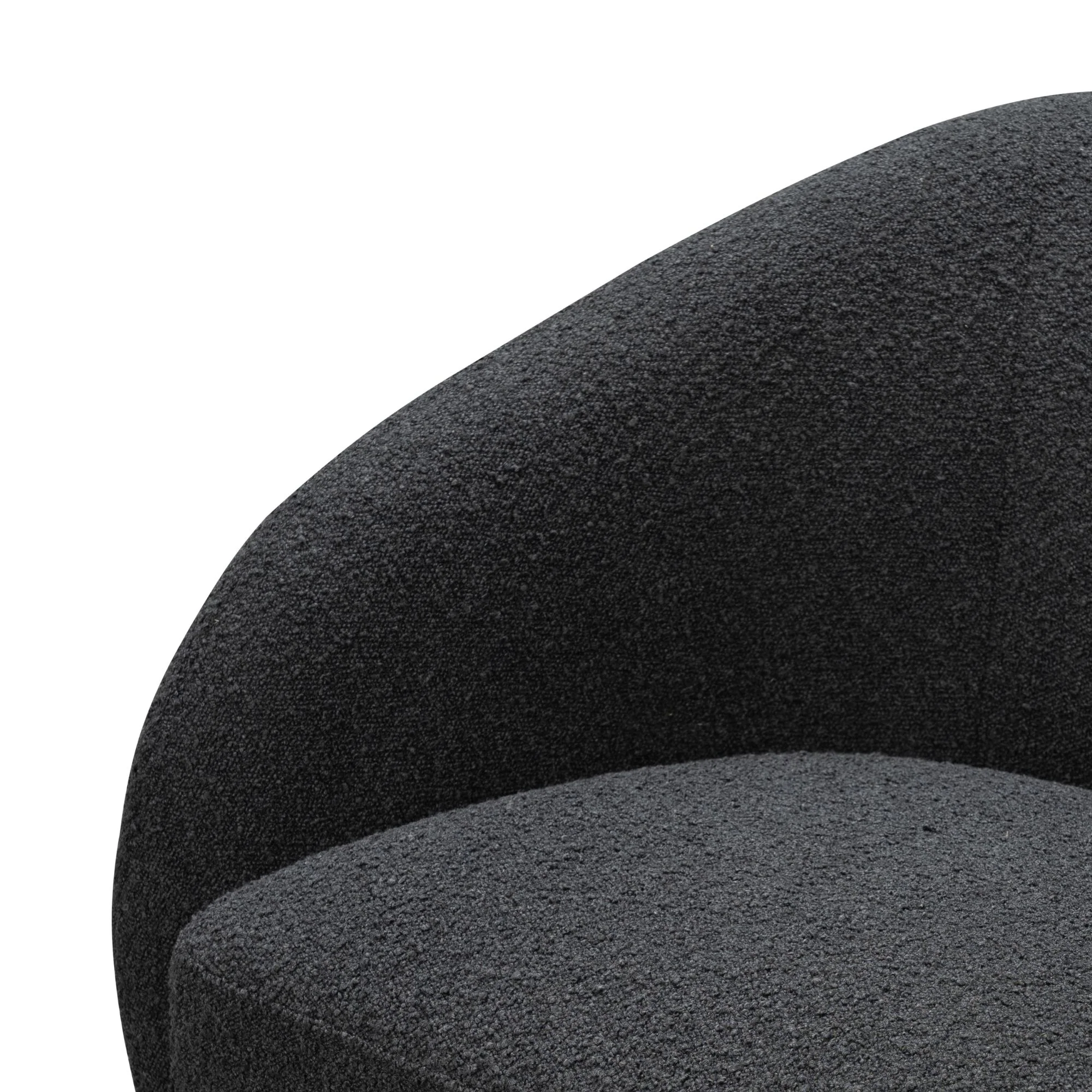 Marcel 1 Seater Armchair Boucle Fabric Sofa Charcoal - Image 7
