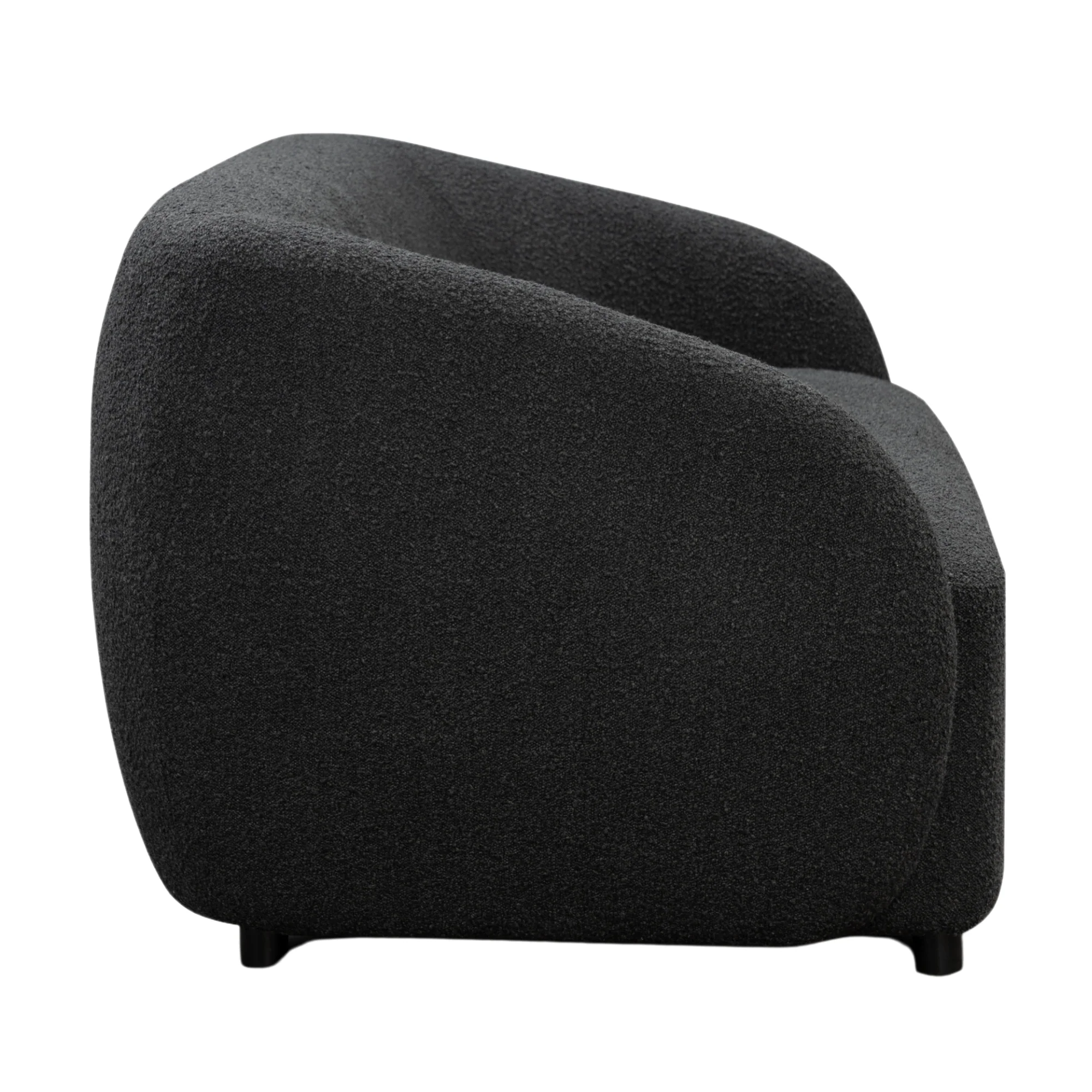 Marcel 3 Seater Boucle Fabric Sofa Charcoal - Image 4