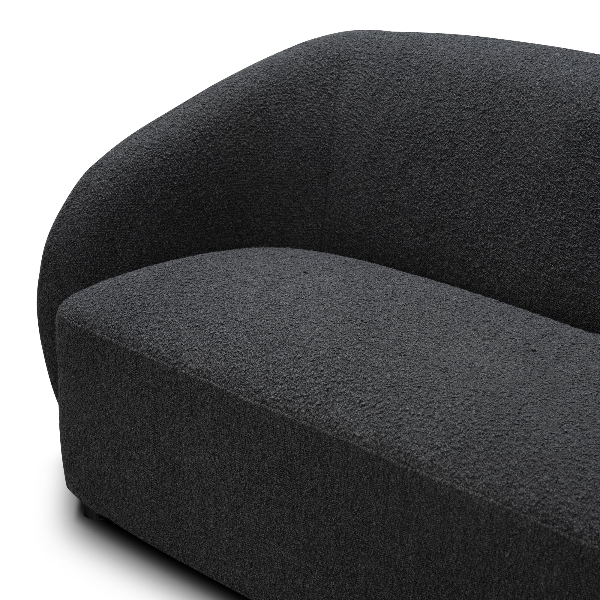 Marcel 3 Seater Boucle Fabric Sofa Charcoal - Image 7