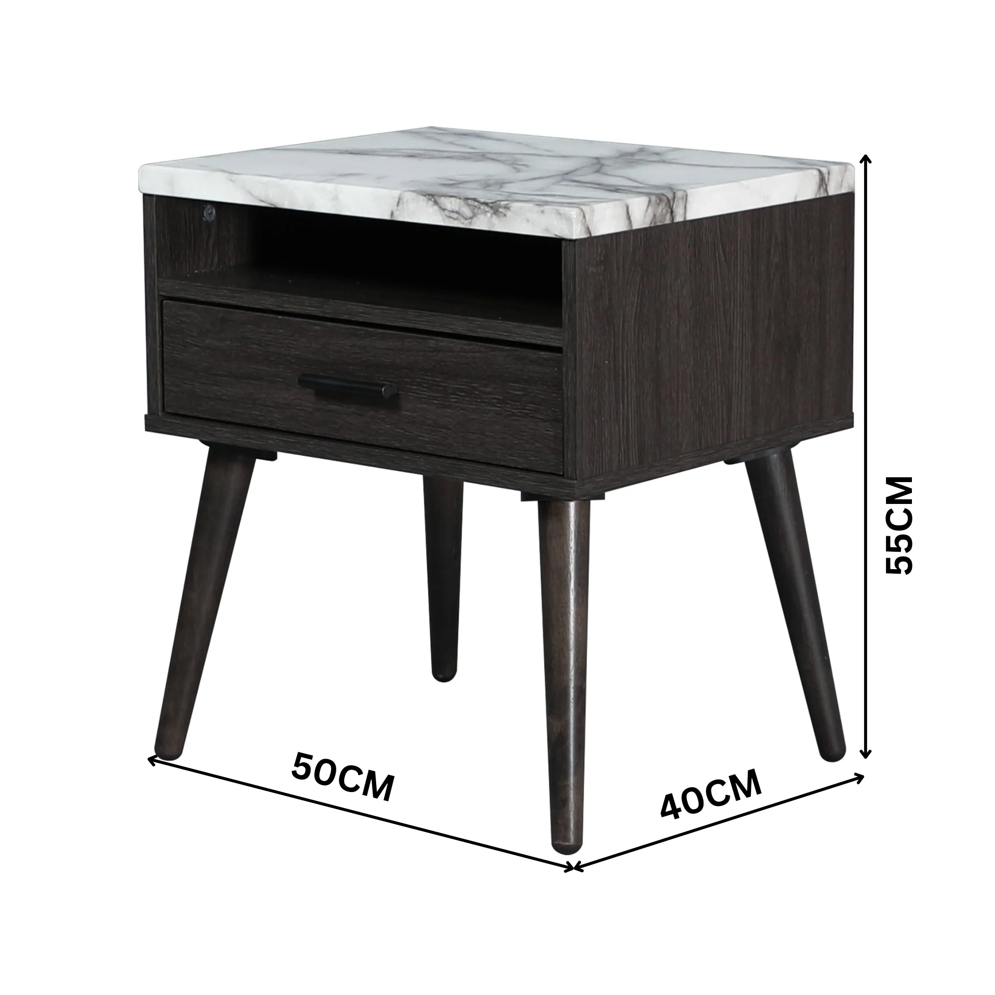 Marcello Bedside Table Dark Brown - Image 4
