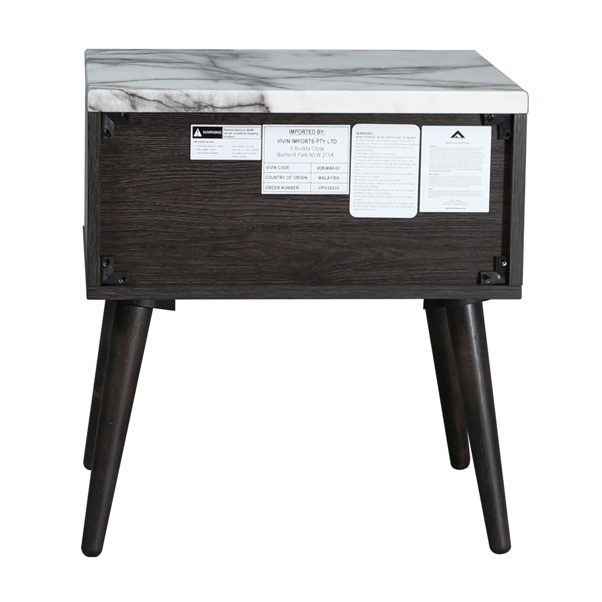 Marcello Bedside Table Dark Brown - Image 8
