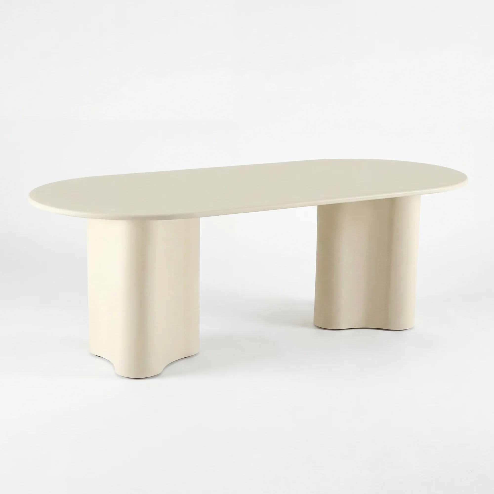 Marina 220cm Oval Dining Table Ivory White - Image 2