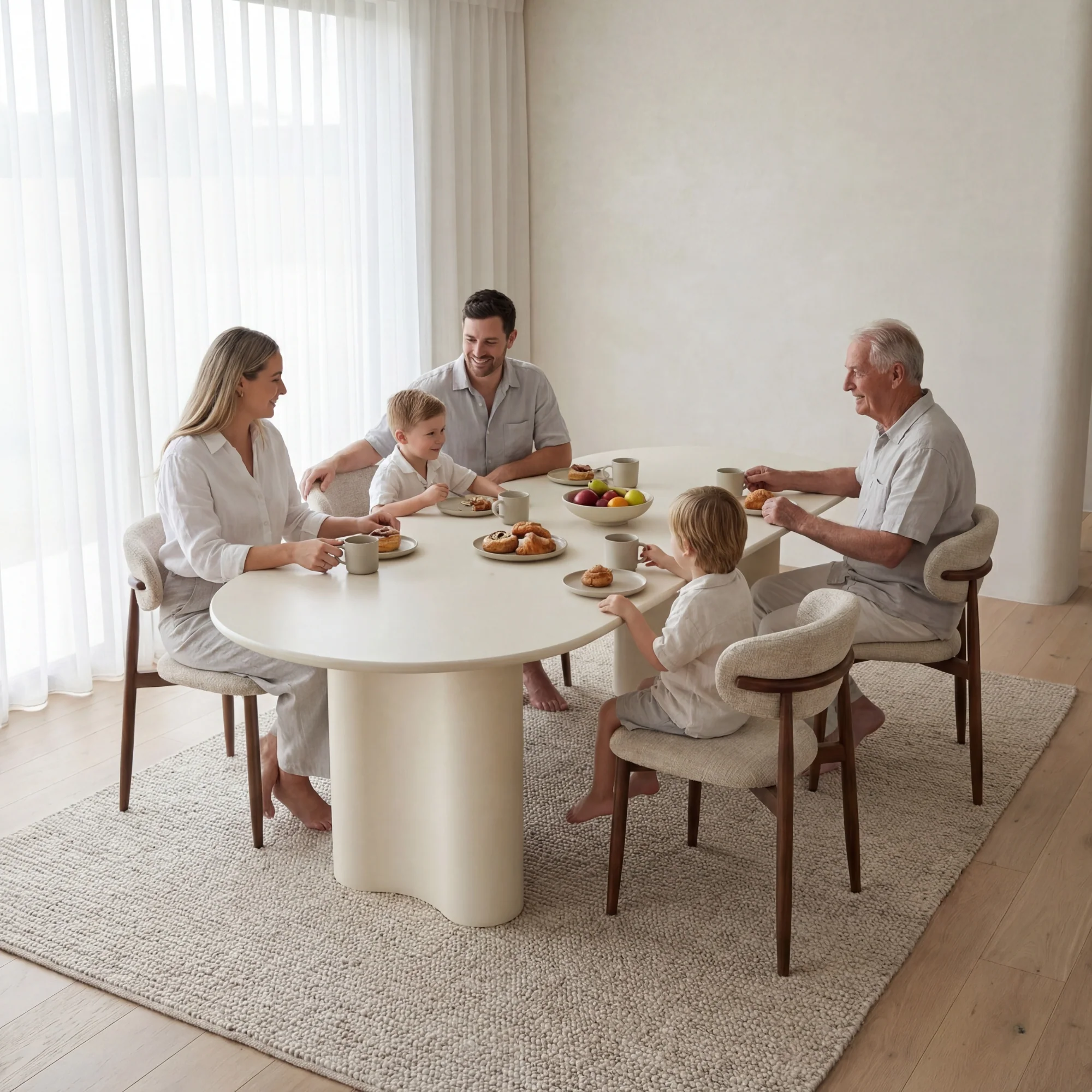 Marina 220cm Oval Dining Table Ivory White - Image 3